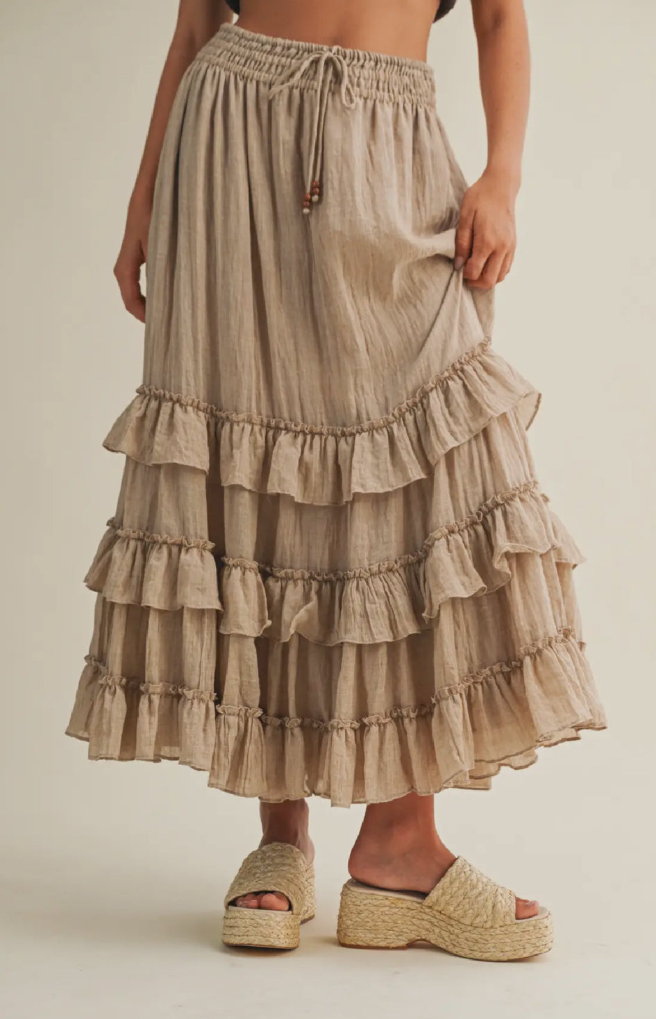 Wander Free Tiered Maxi Skirt