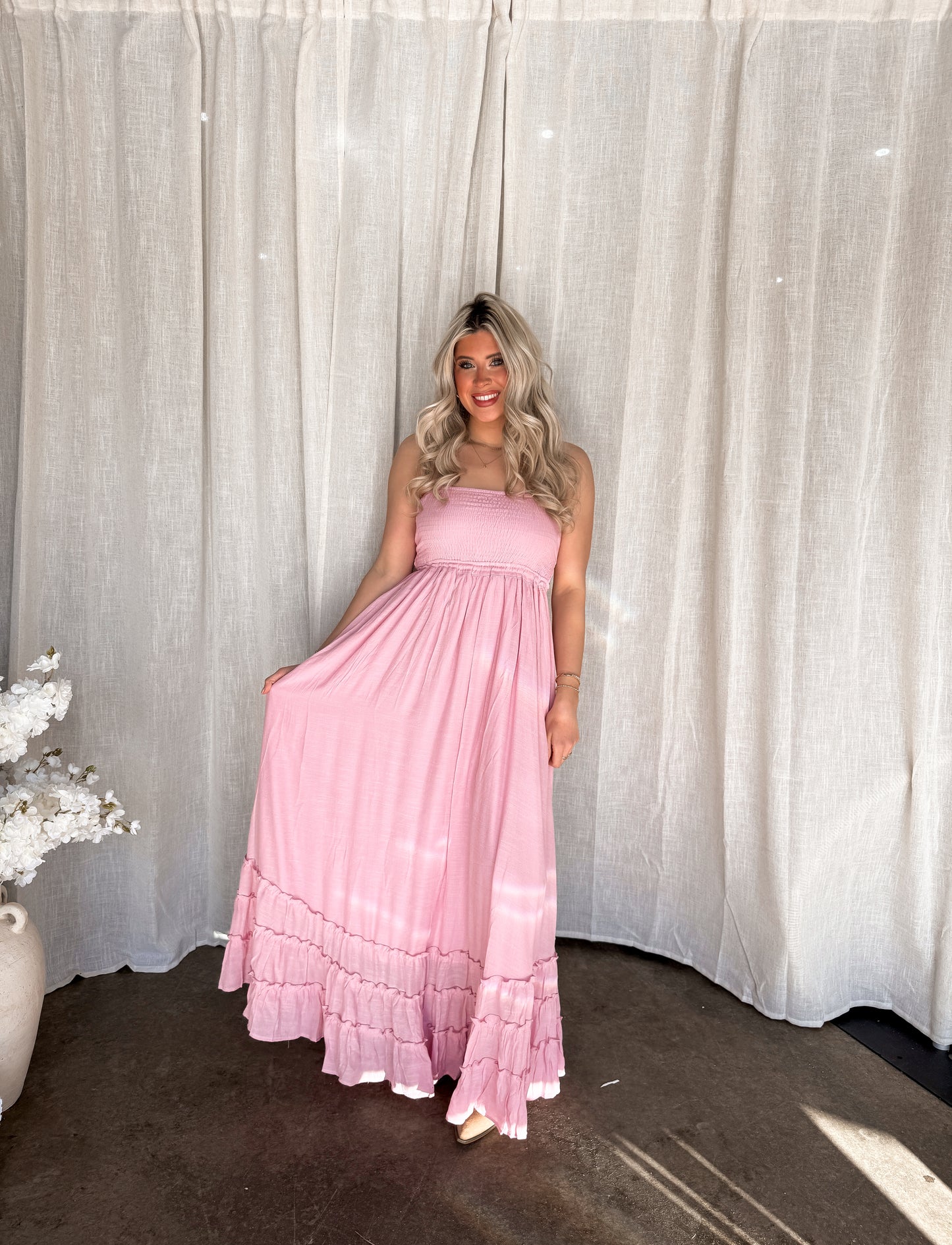 Wanderlust Halter Maxi - Peony Petal