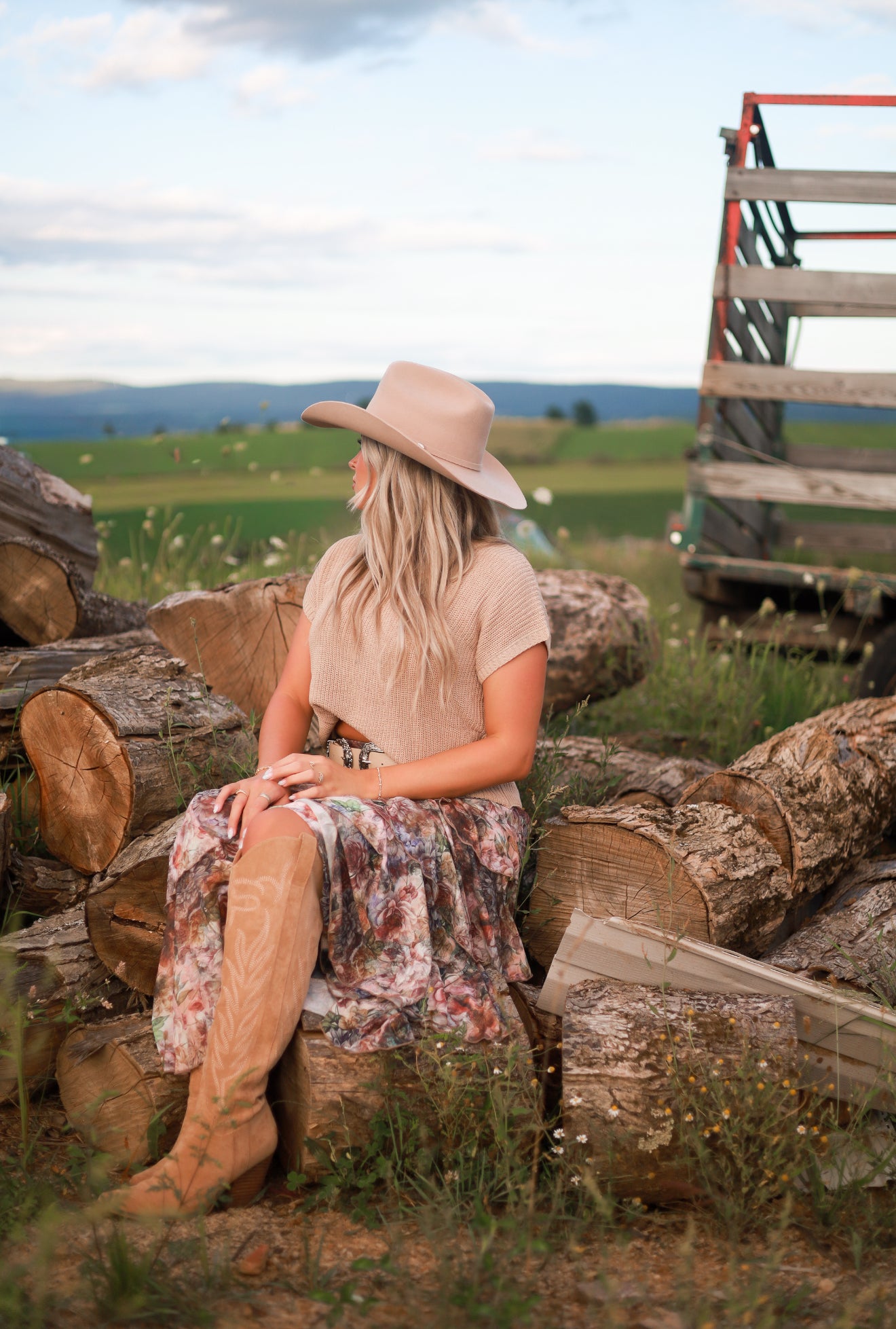 Meadowlark Blooms Tiered Maxi Skirt