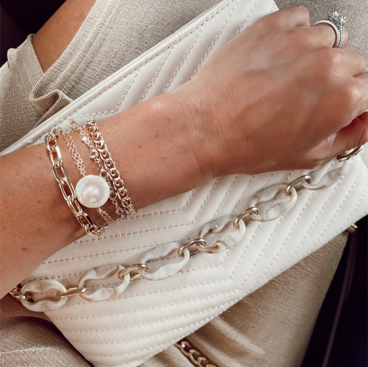 Salt + Gold Stacking Set