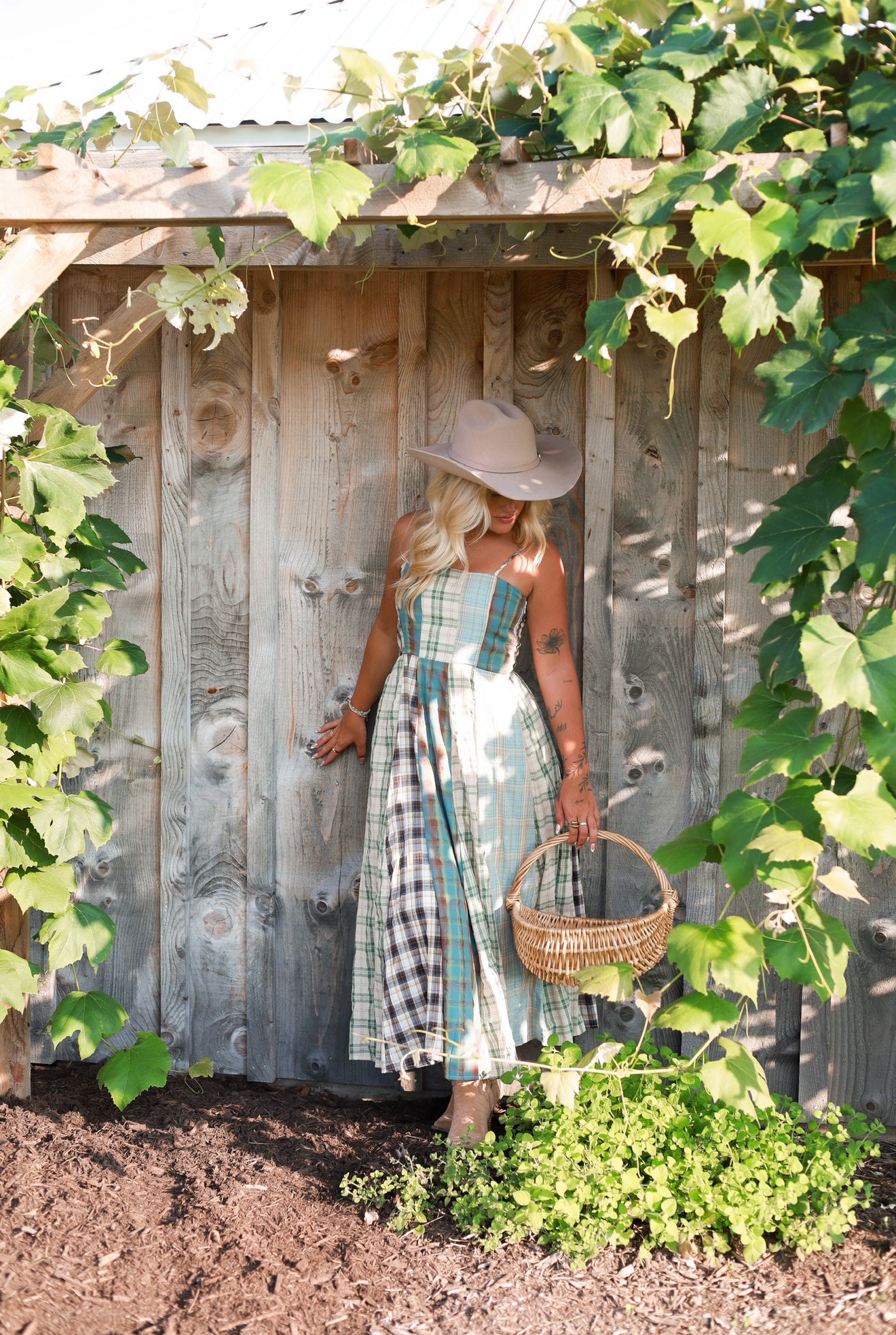 Sagebrush Plaid Maxi Dress - Mint