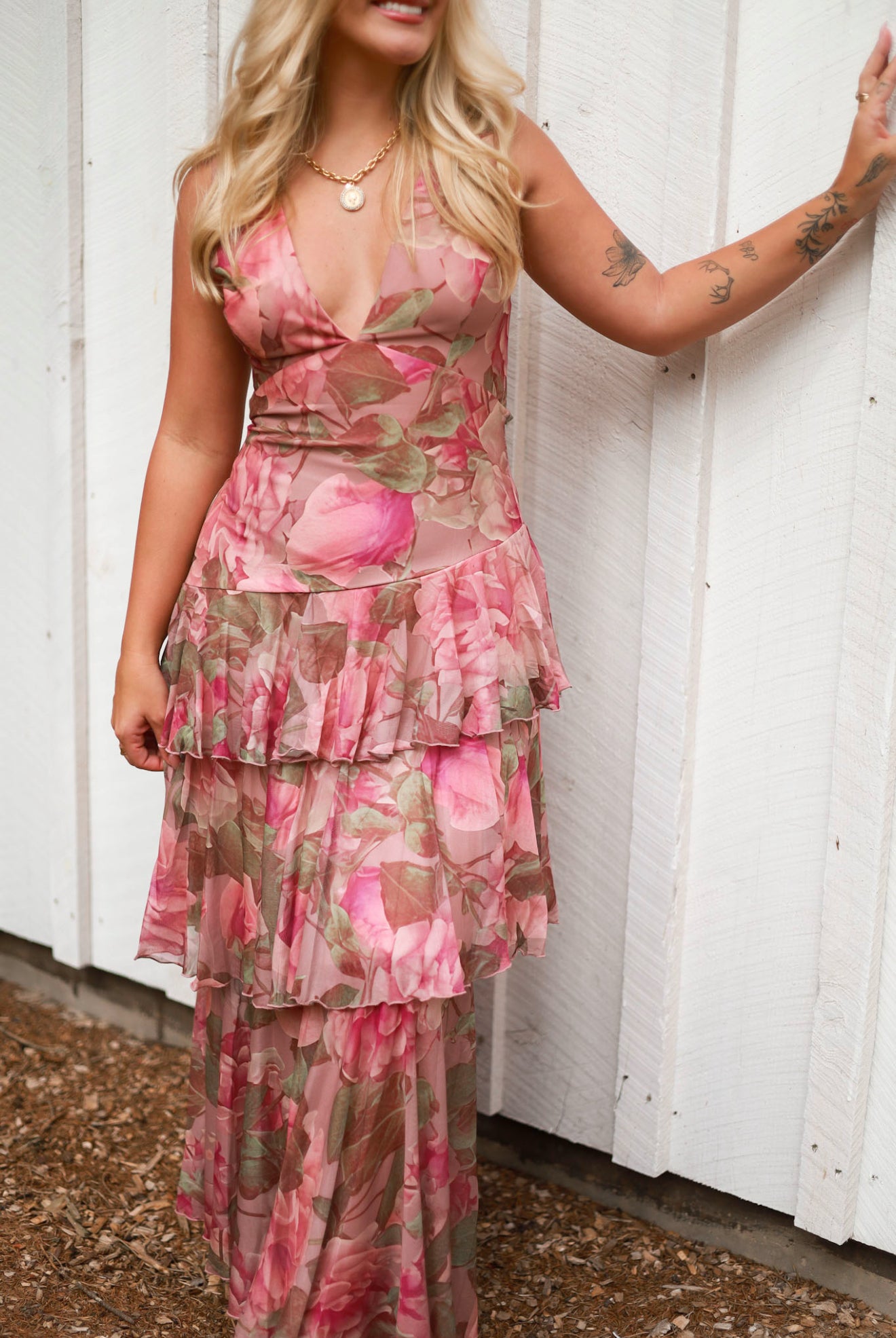 Country Garden Floral Maxi Dress