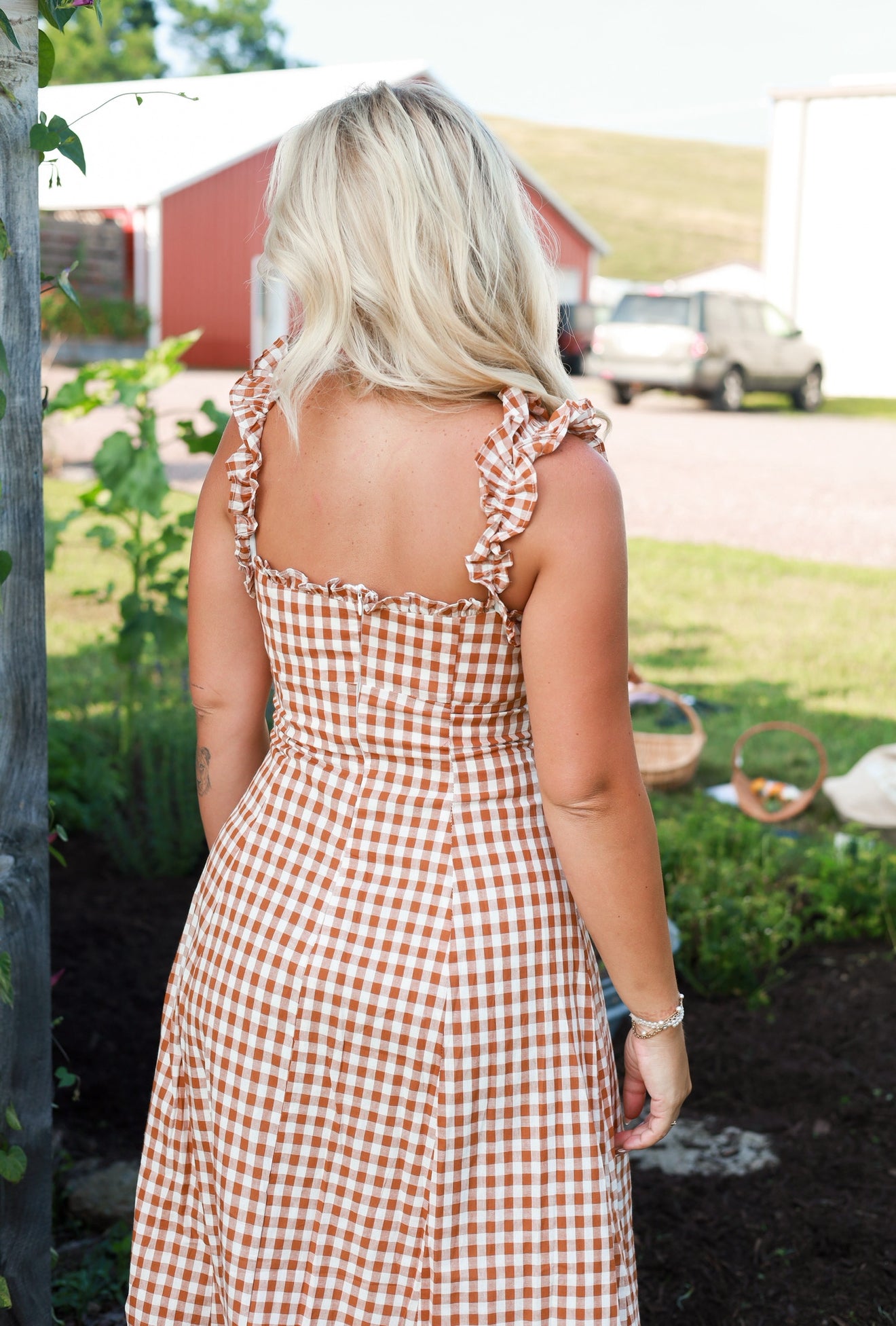 Honey Harvest Gingham Maxi