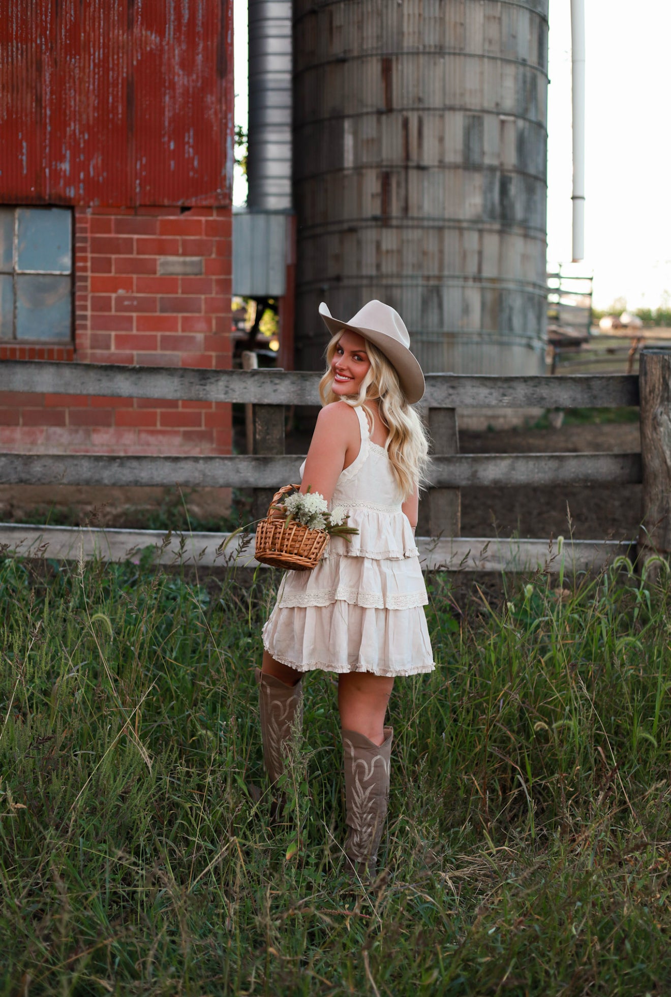 Cream Cottage Tired Lace Mini Dress