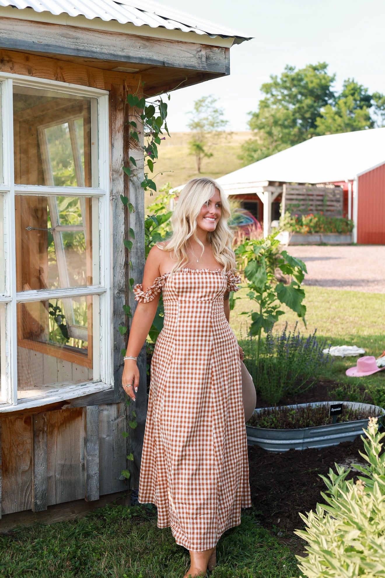 Honey Harvest Gingham Maxi