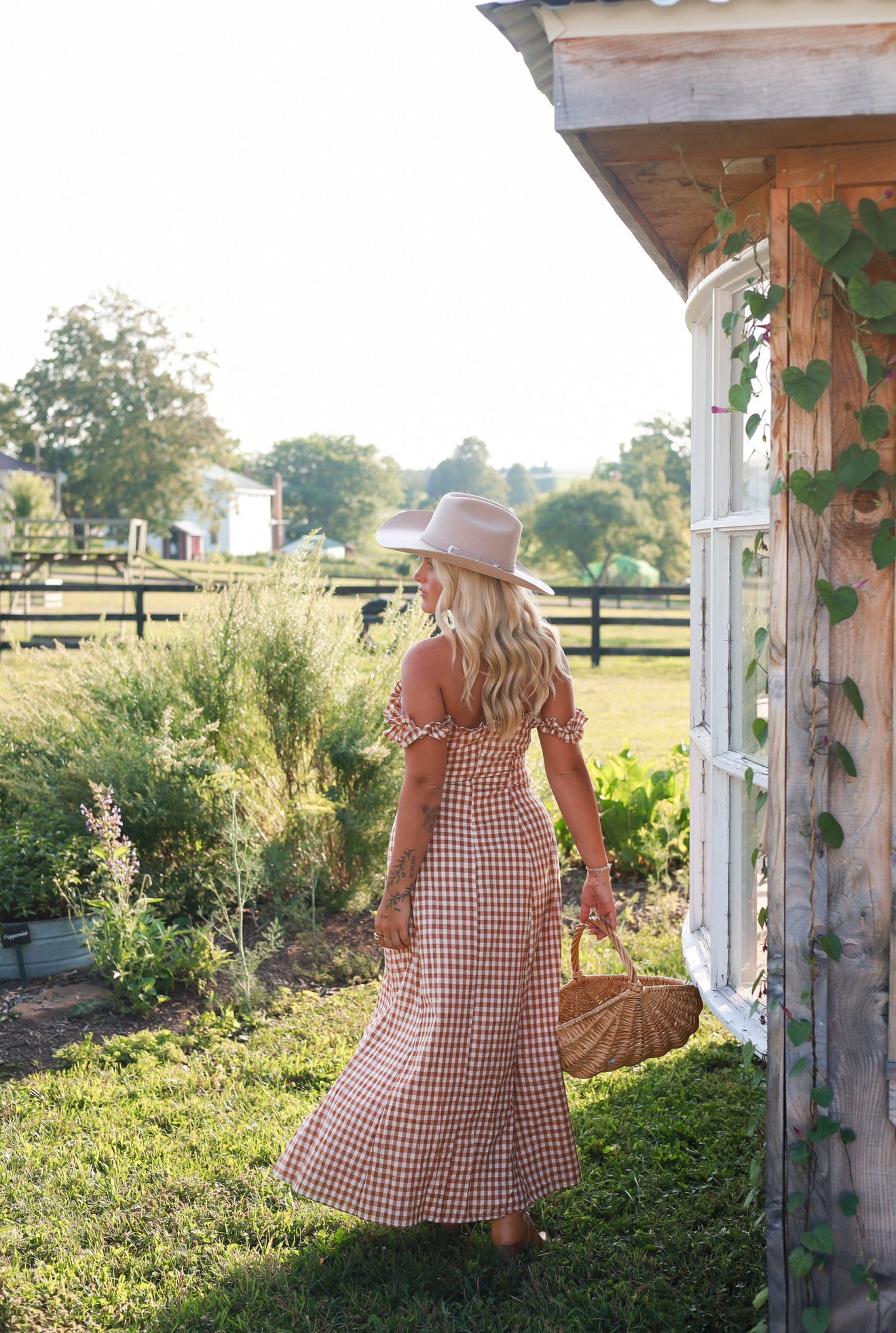 Honey Harvest Gingham Maxi