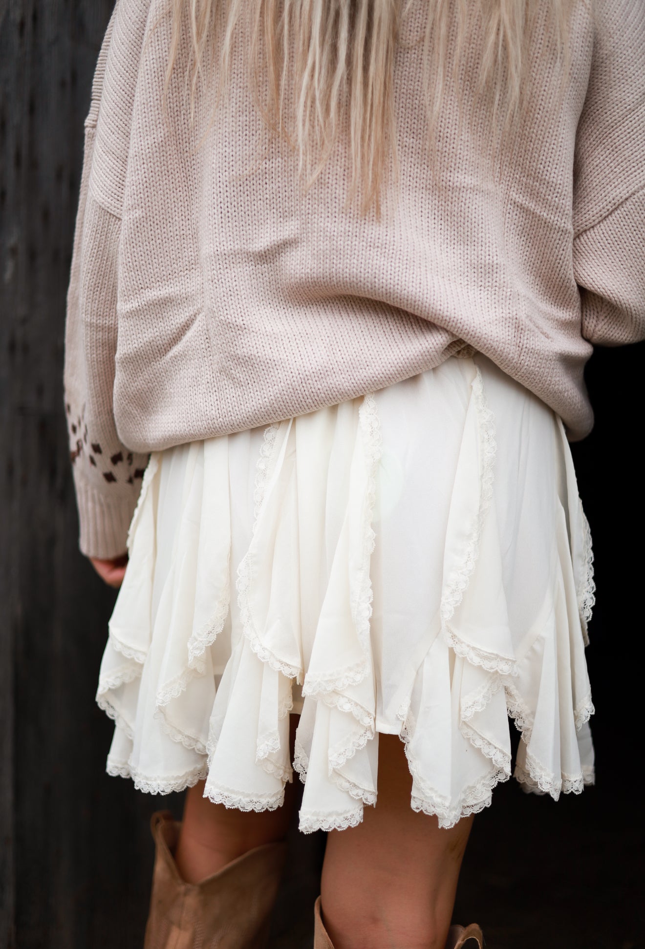 Secret Garden Mini Skirt - White