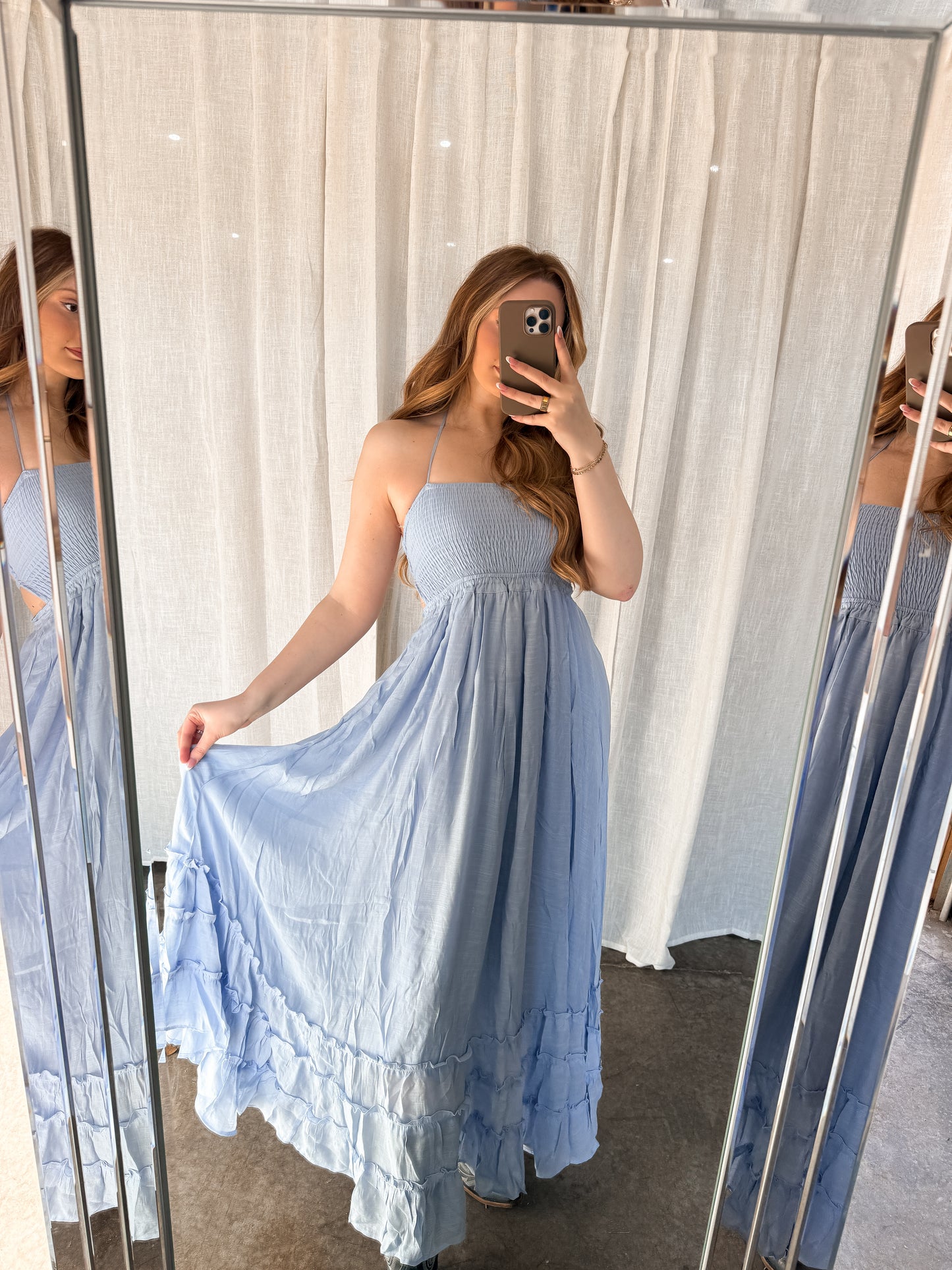 Wanderlust Halter Dress - Bluebell