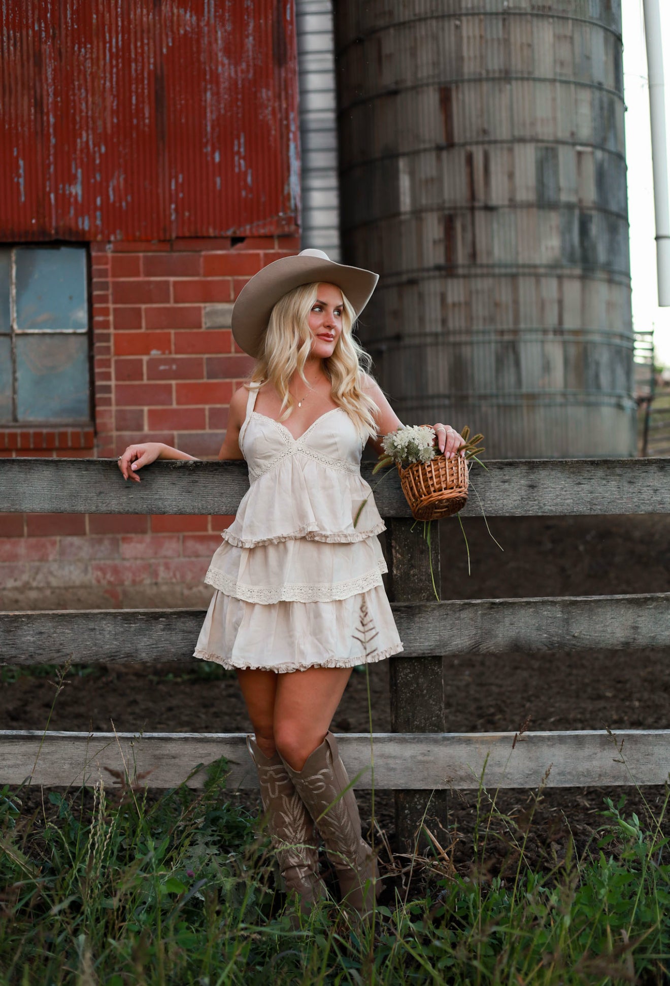 Cream Cottage Tired Lace Mini Dress