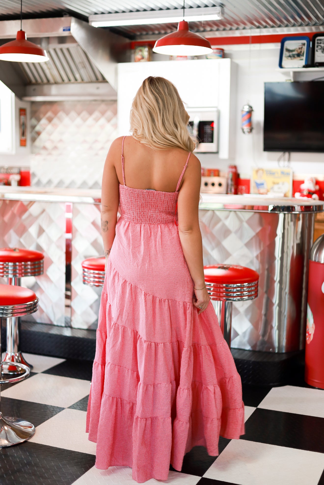 Hometown Honey Maxi Dress - Cherry