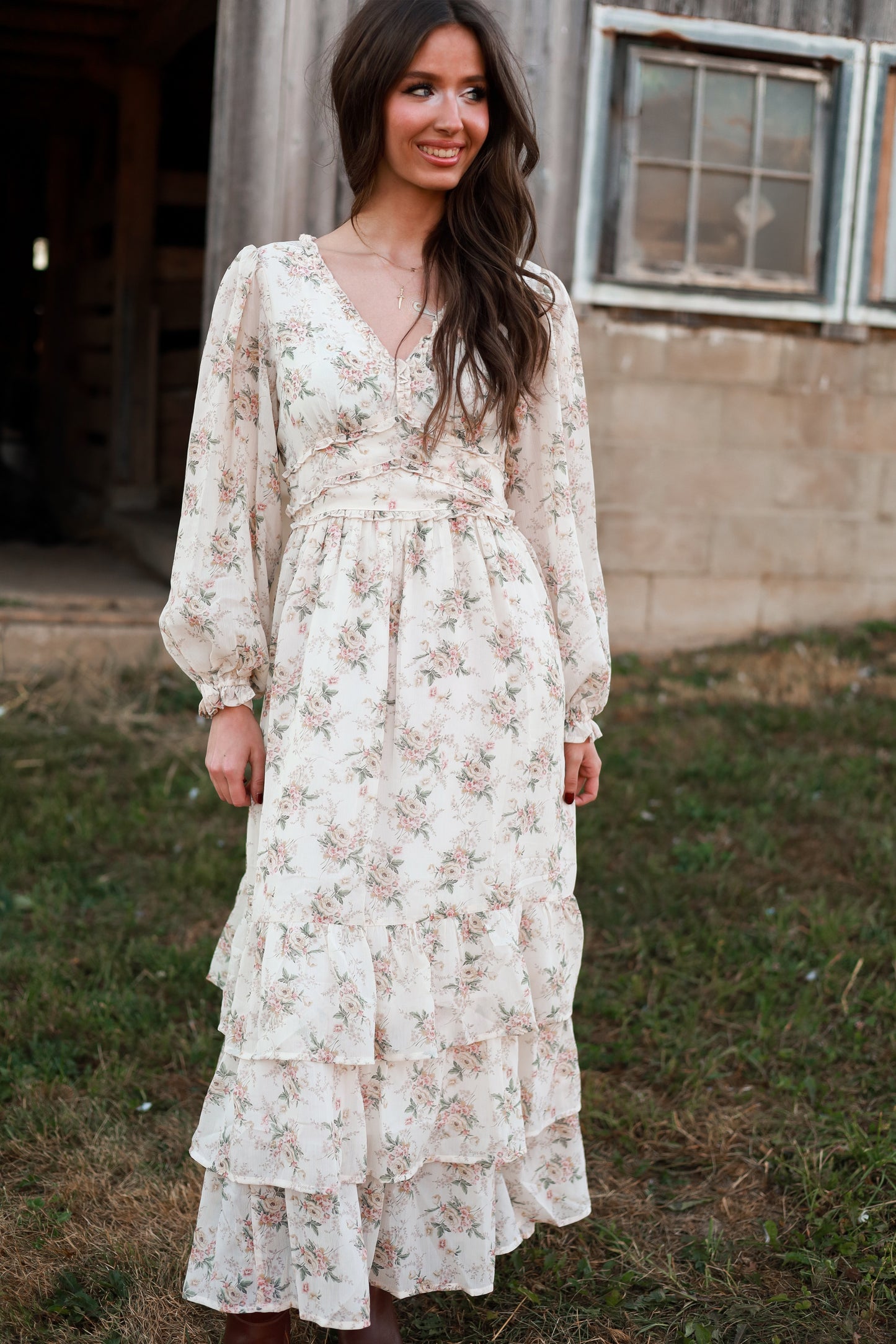 Vintage Cream Maxi Dress