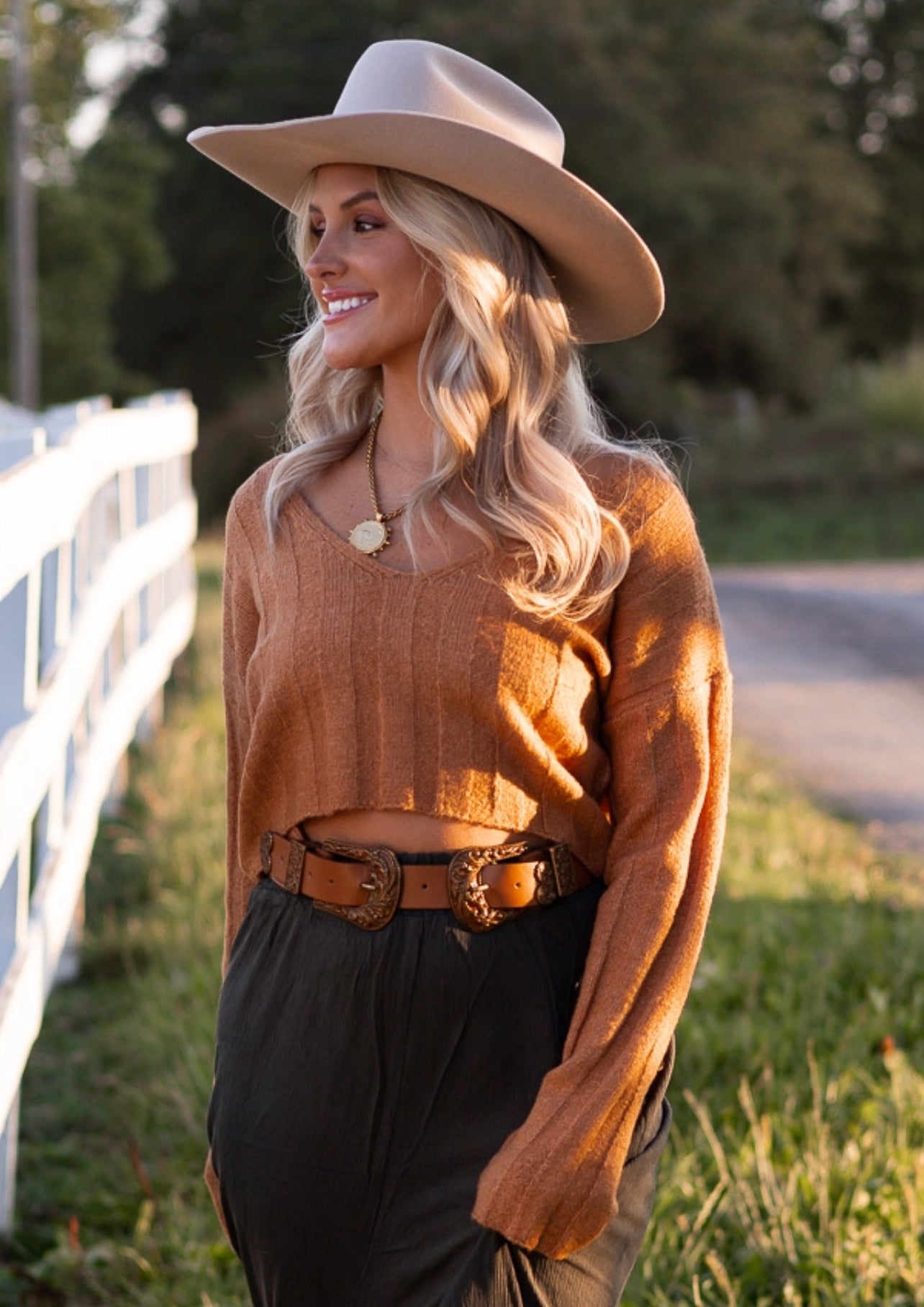 Double Buckle Western Belt - Small/Medium