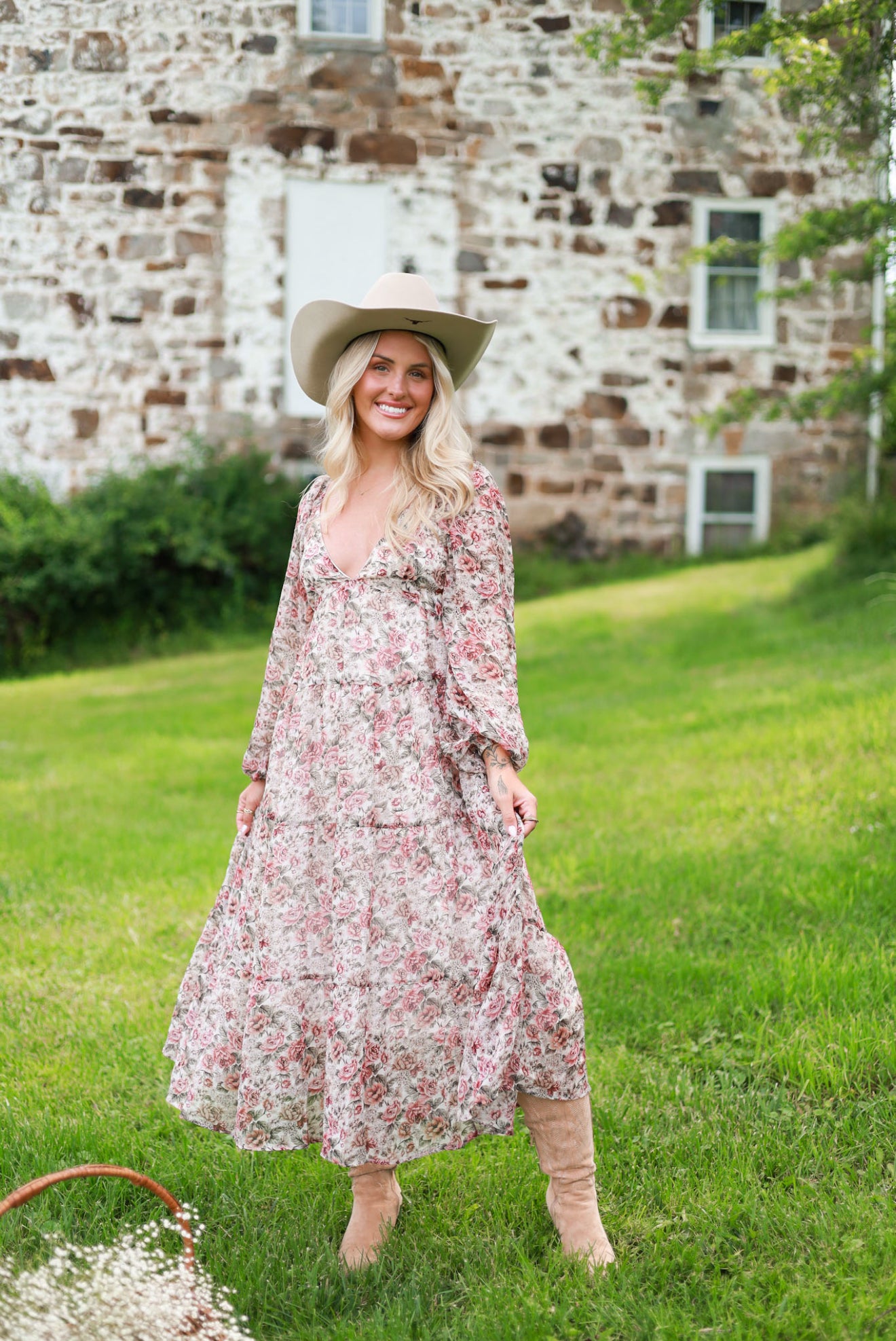 Rustic Bloom Maxi Dress