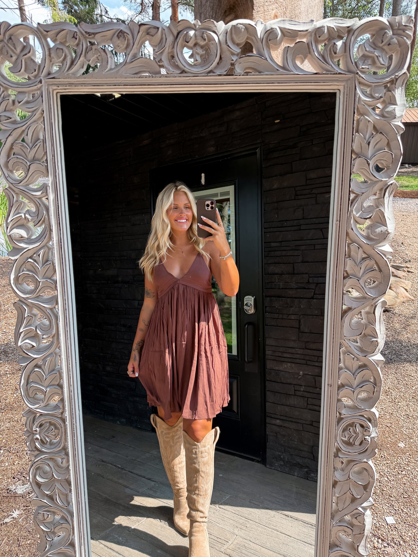 Willow Mini Dress - Mocha