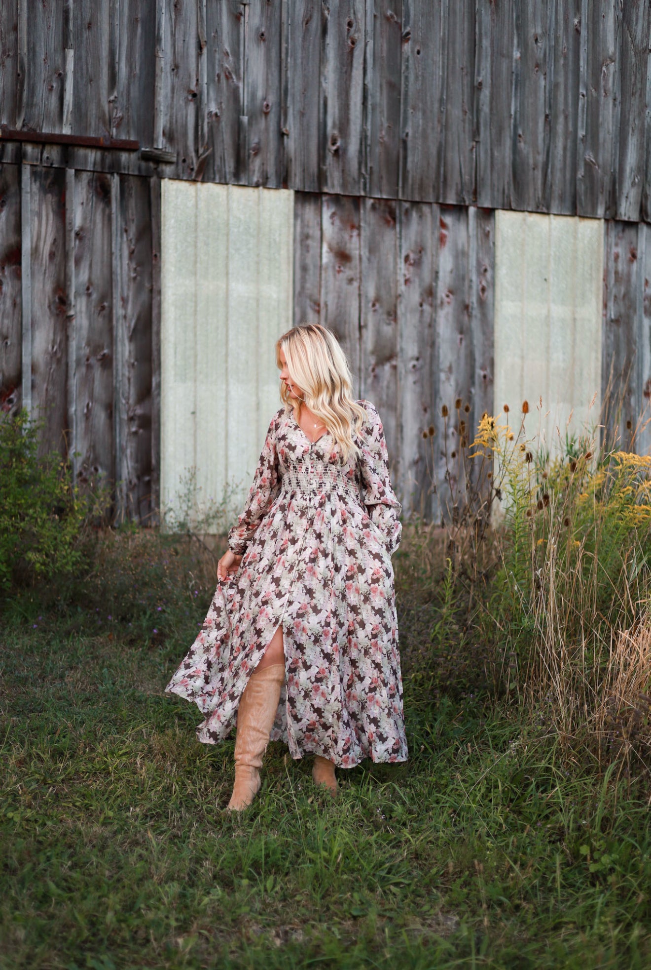 Spiced Orchard Maxi Dress - Brown