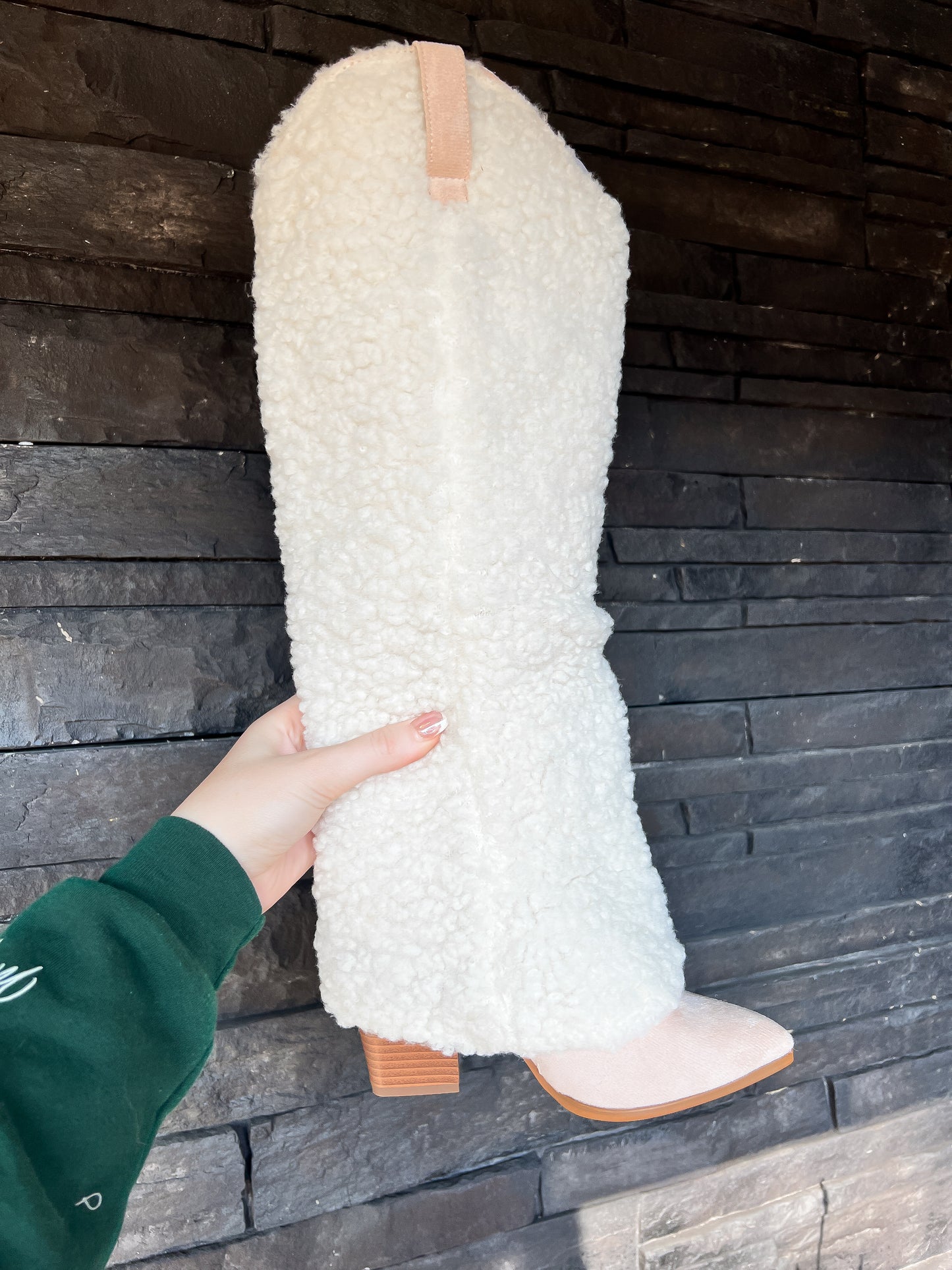 Sherpa Lapel High Knee Boots
