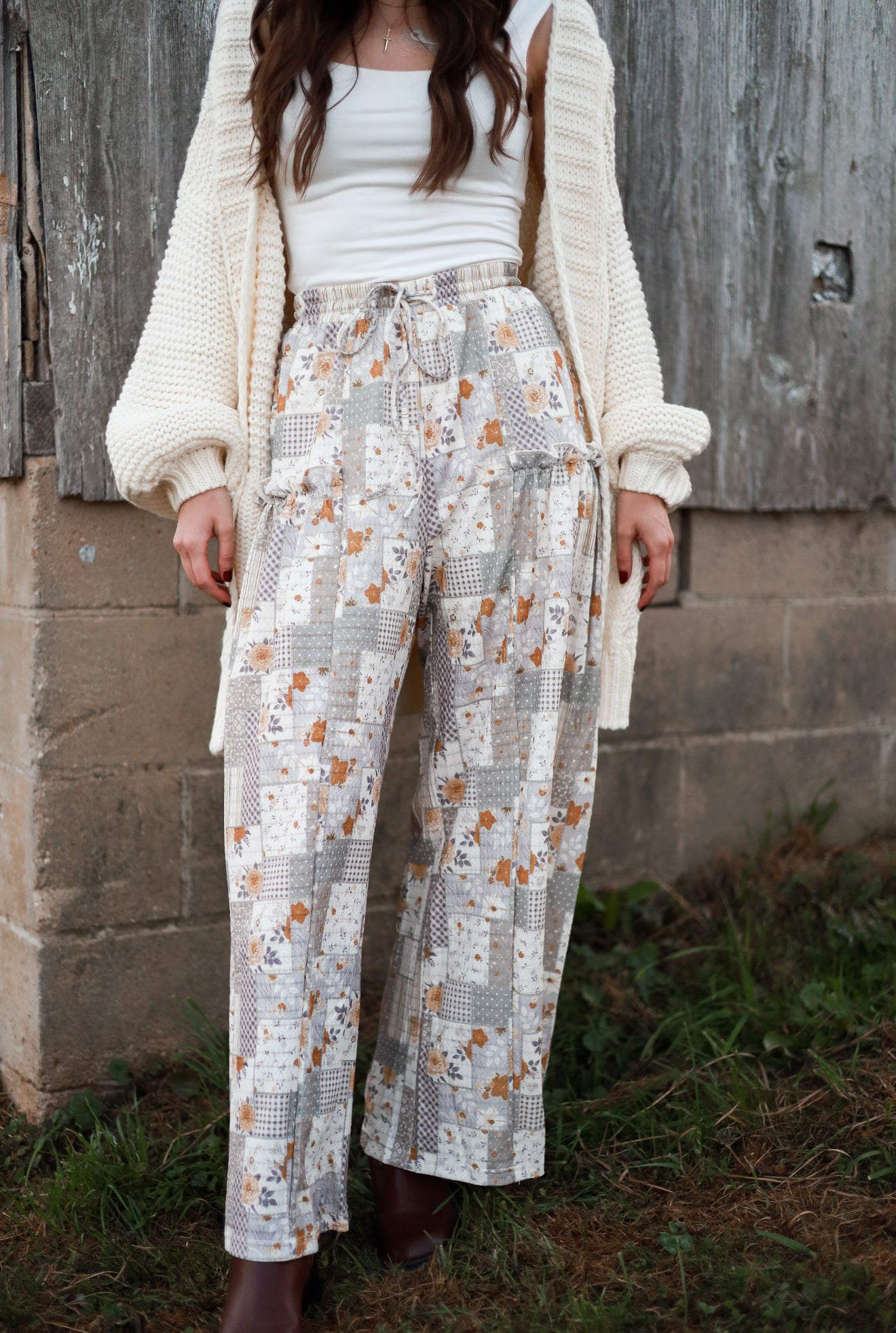 Country Keepsake Patchwork Pants - Ash