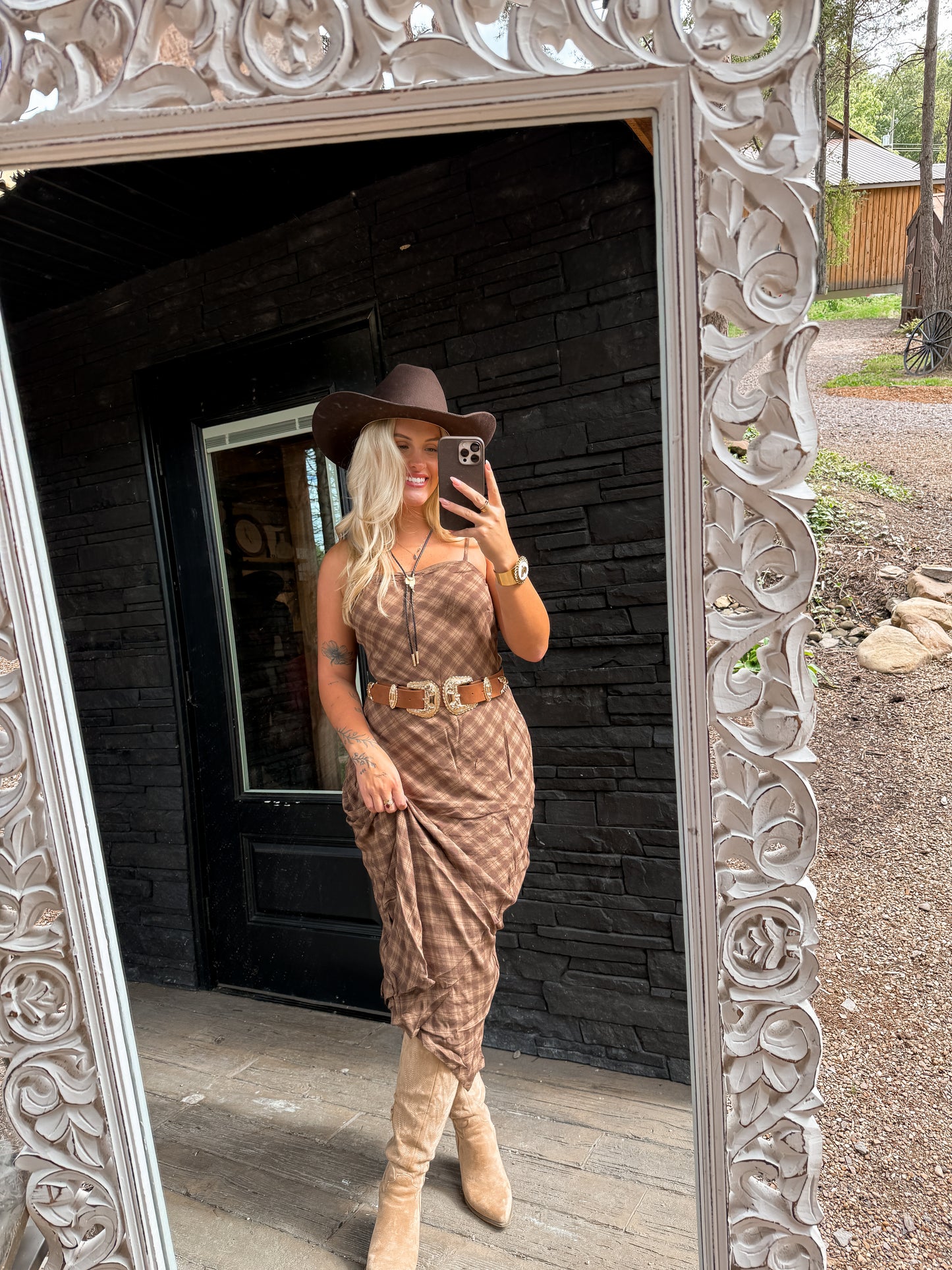 Whiskey Creek Plaid Maxi Dress