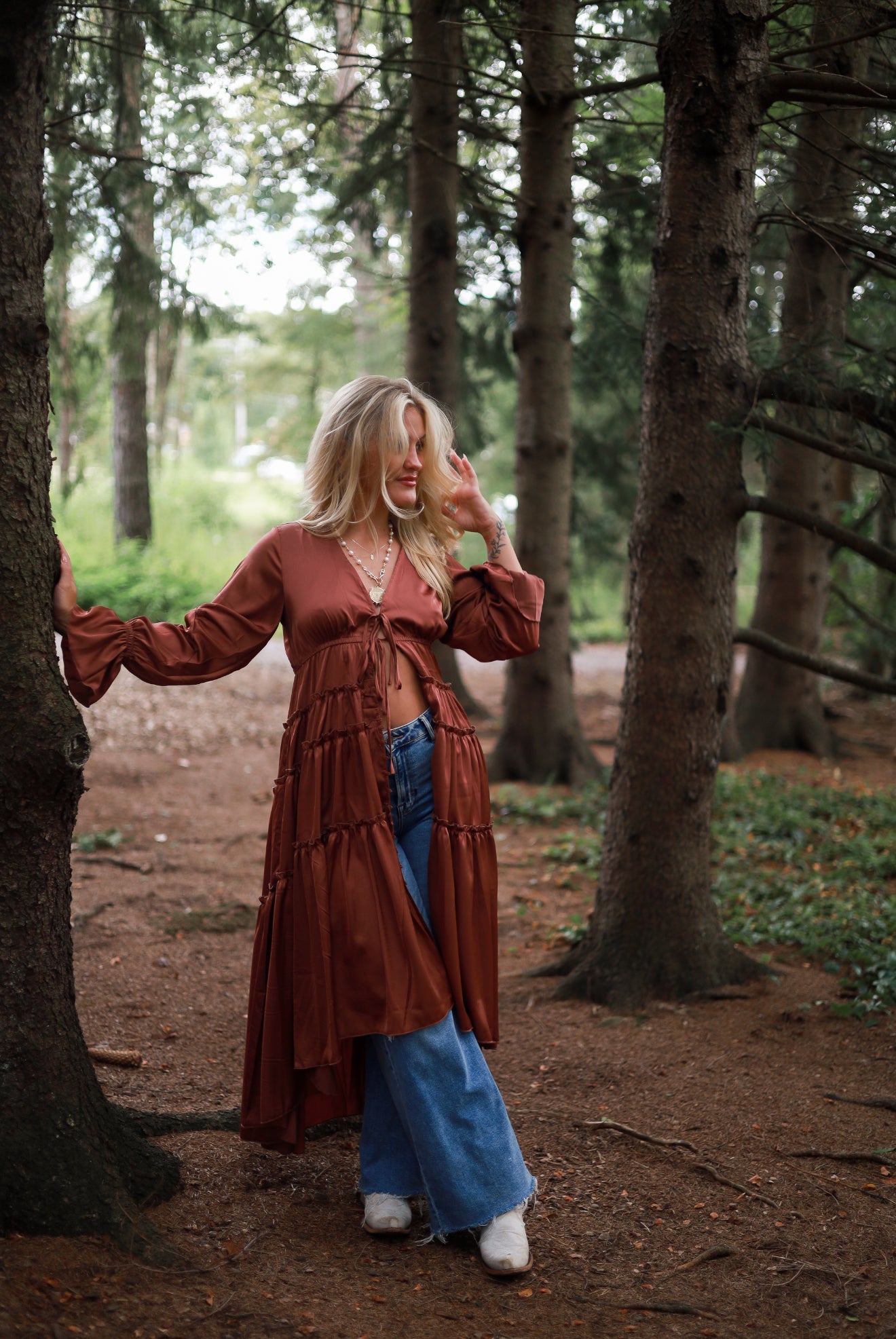 Folklore Duster Dress - Rust