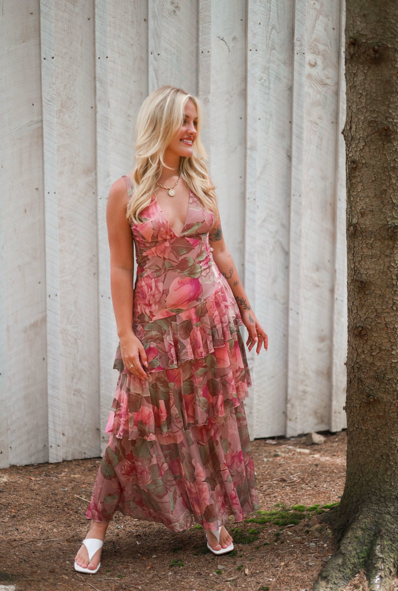 Country Garden Floral Maxi Dress