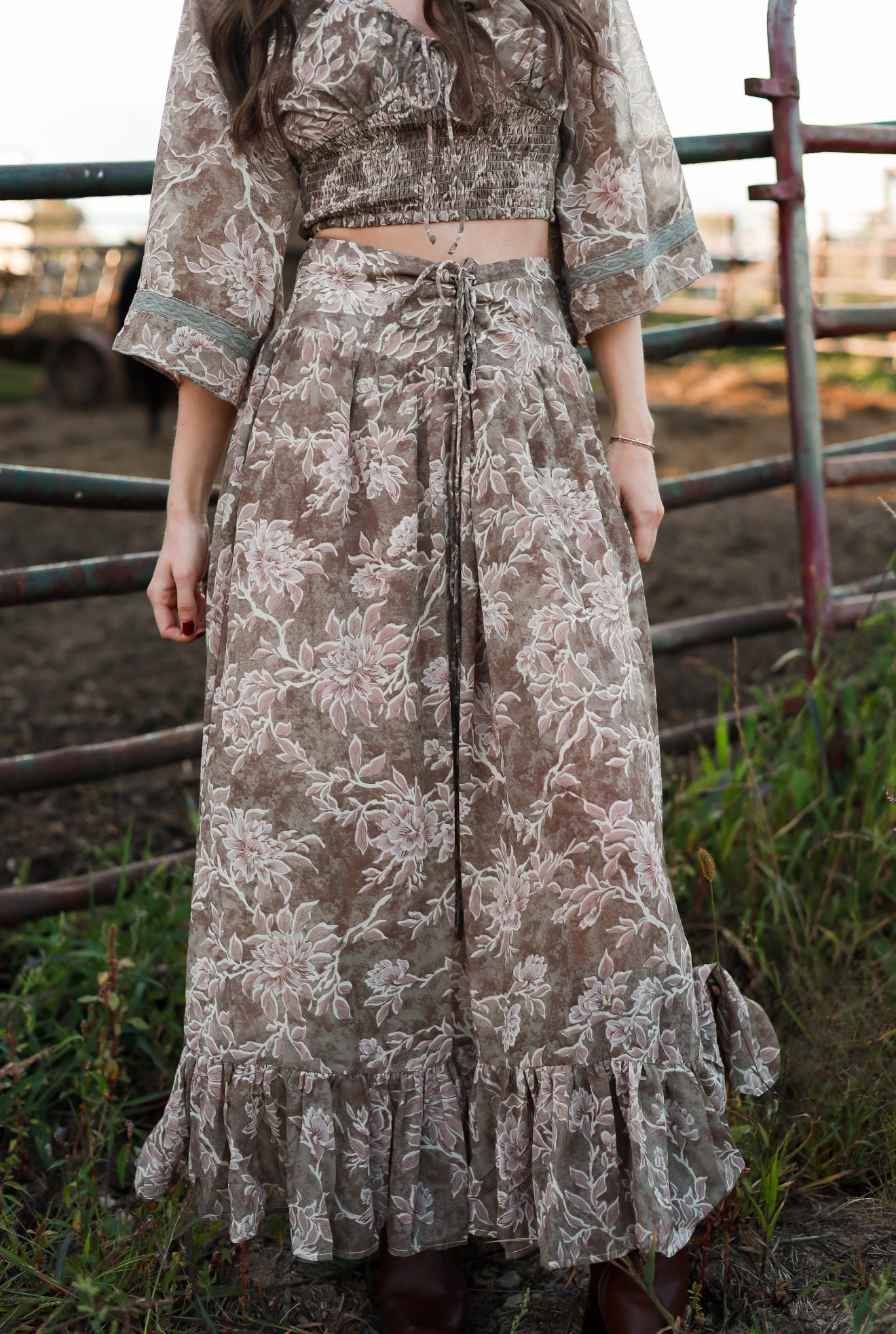 Thistlewood Drop-Waist Maxi Skirt