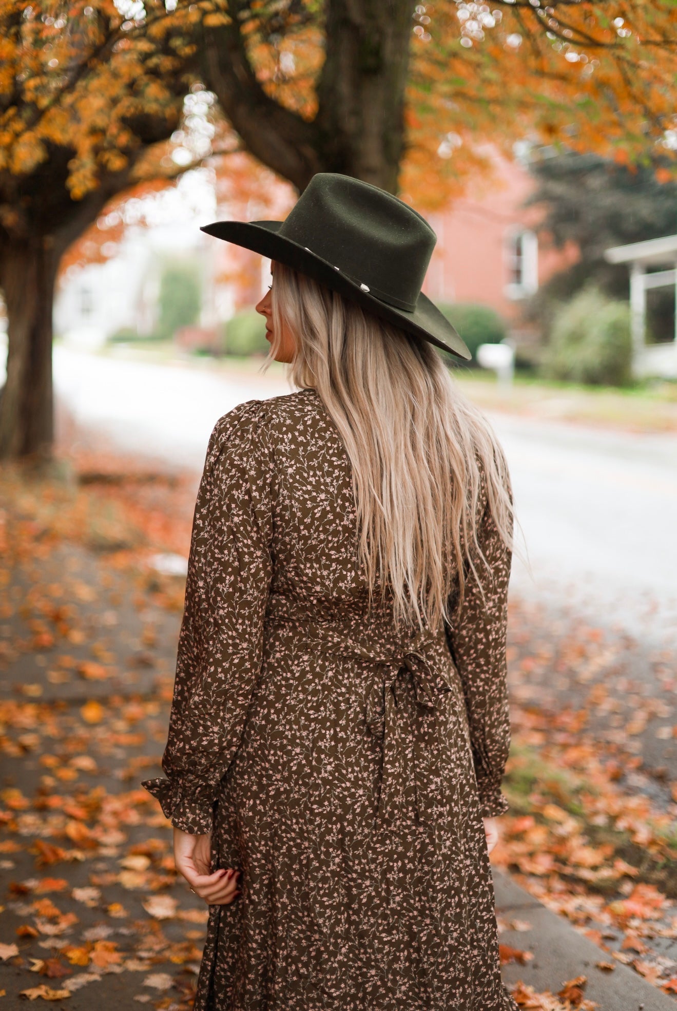 Rustic Meadow Floral Maxi Dress - Olive