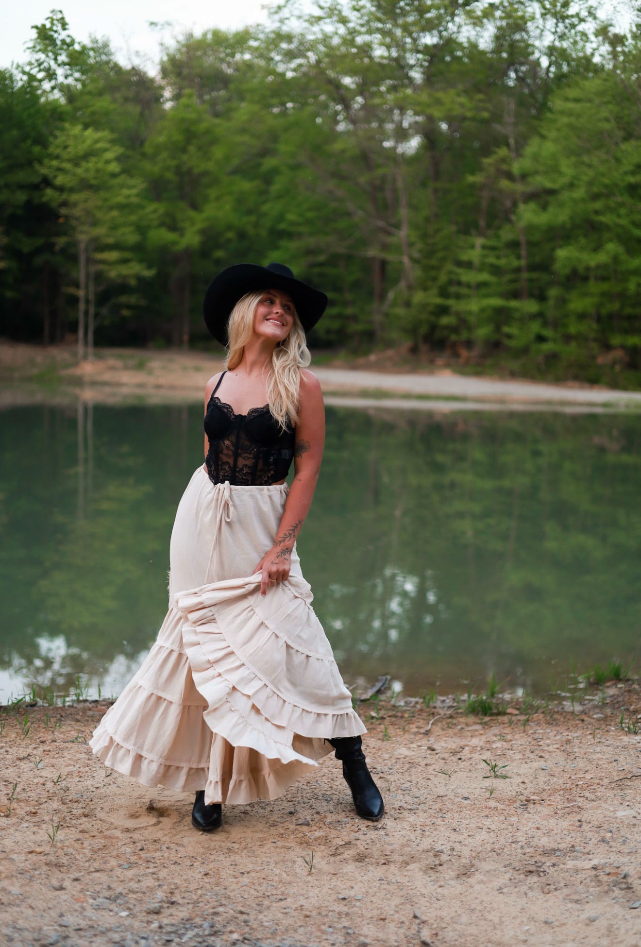 Black Lace Corset Top