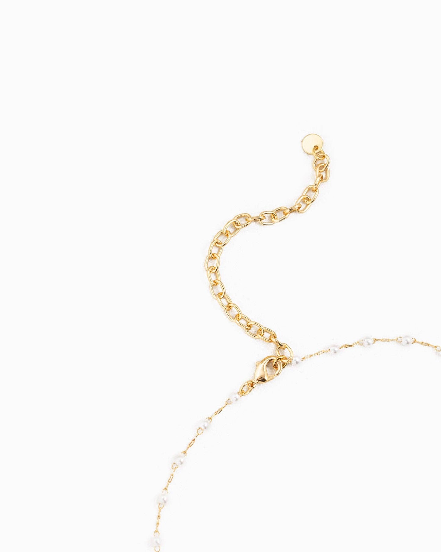 Western Heart Locket Pendant Pearl Mix Chain Necklace