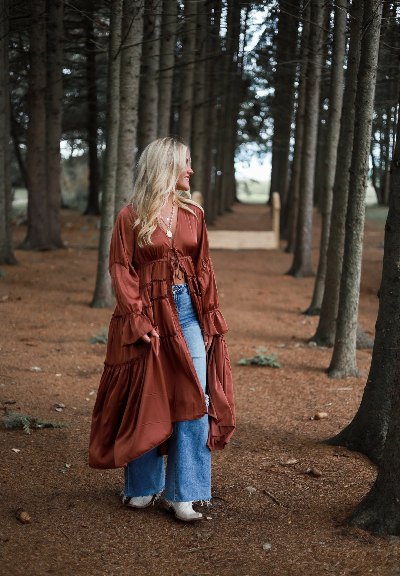 Folklore Duster Dress - Rust