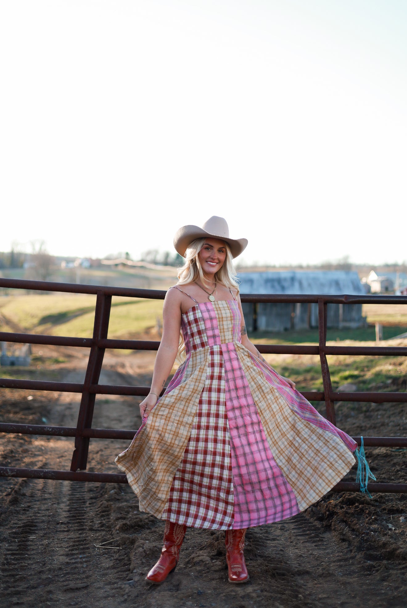 Sagebrush Plaid Maxi Dress - Strawberry Milk