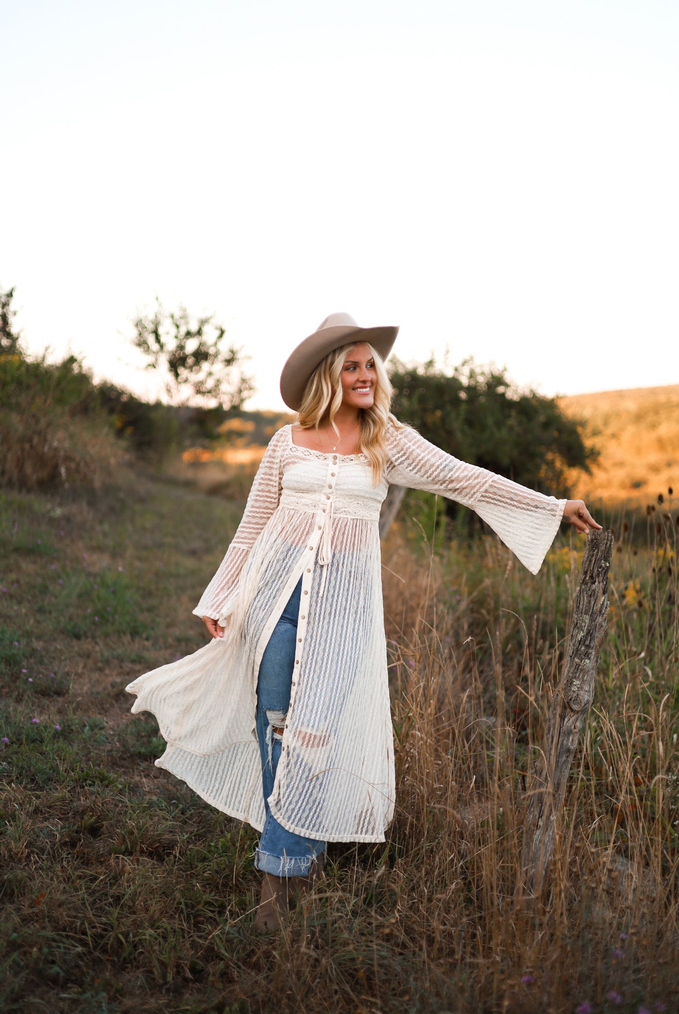 Sheer Lace Layering Midi Dress - Vanilla