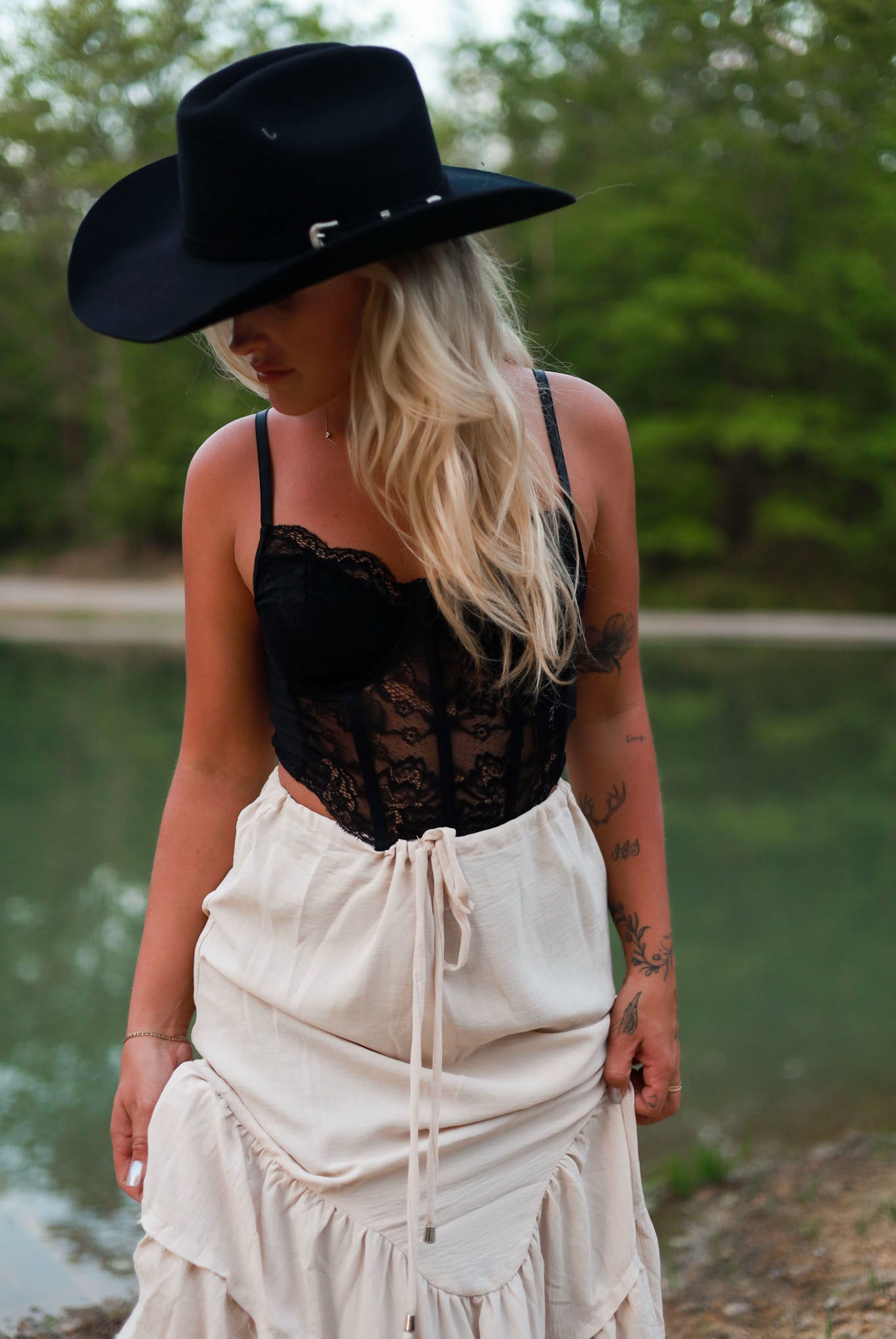 Black Lace Corset Top