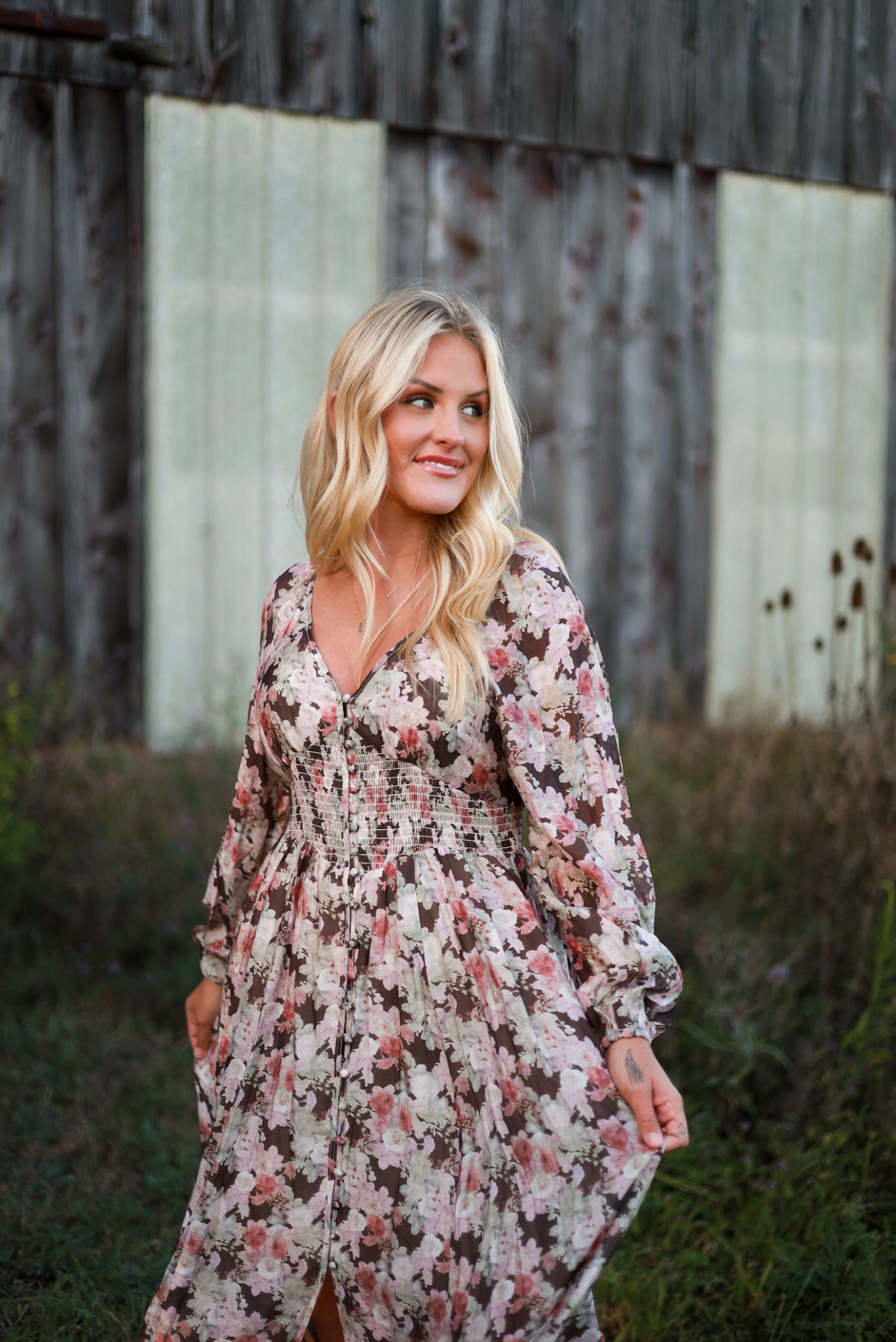 Spiced Orchard Maxi Dress - Brown