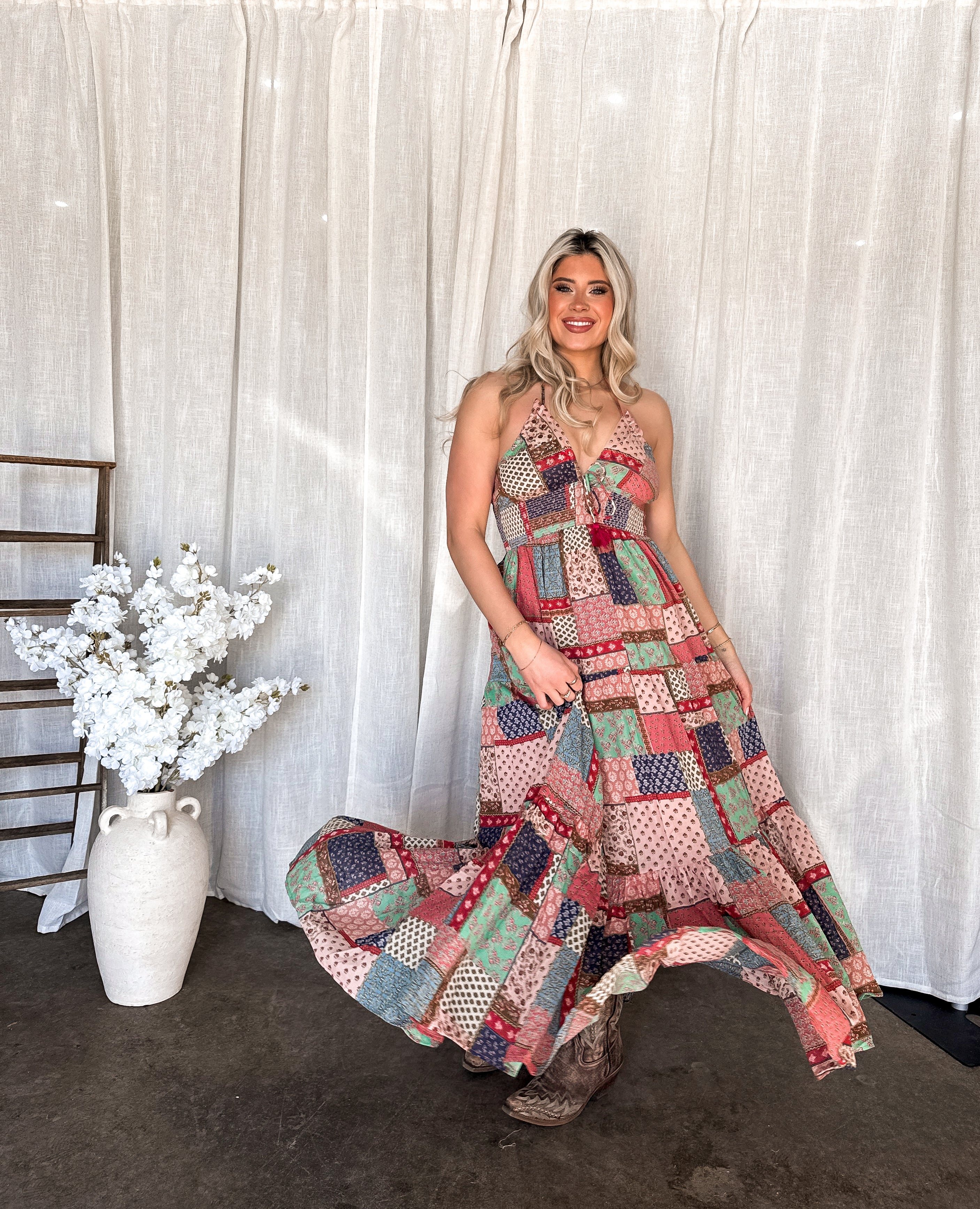 Meadow Quilt Patchwork Dress – Ivory Buck Boutique