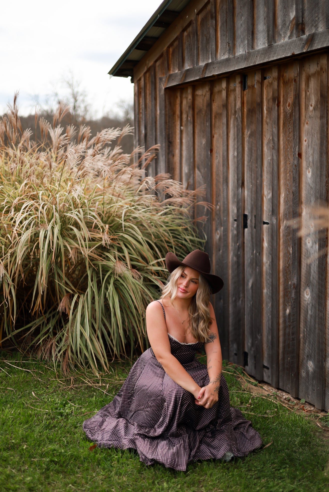 Storybook Lace Midi Dress - Brown