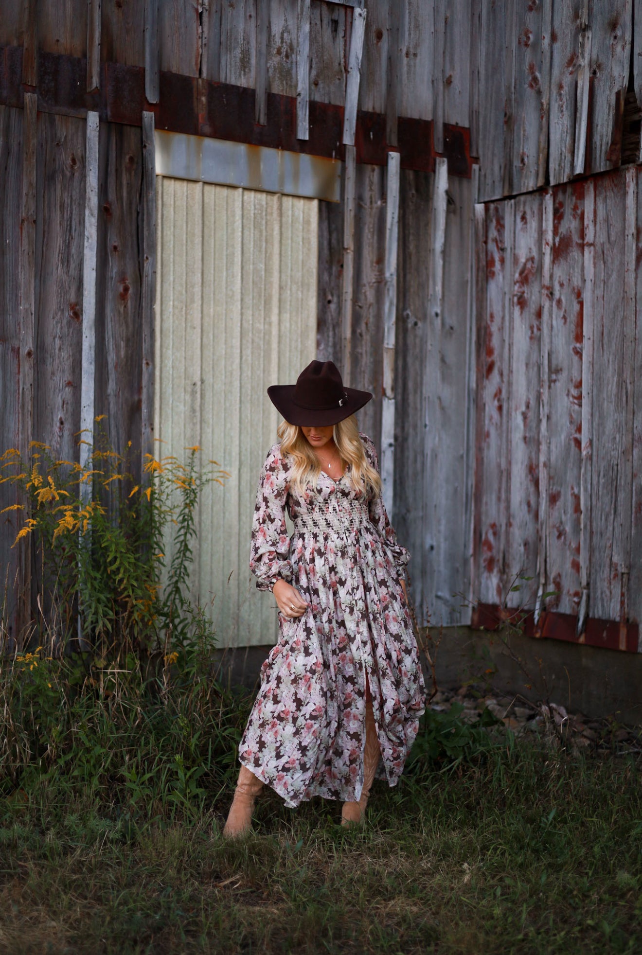 Spiced Orchard Maxi Dress - Brown