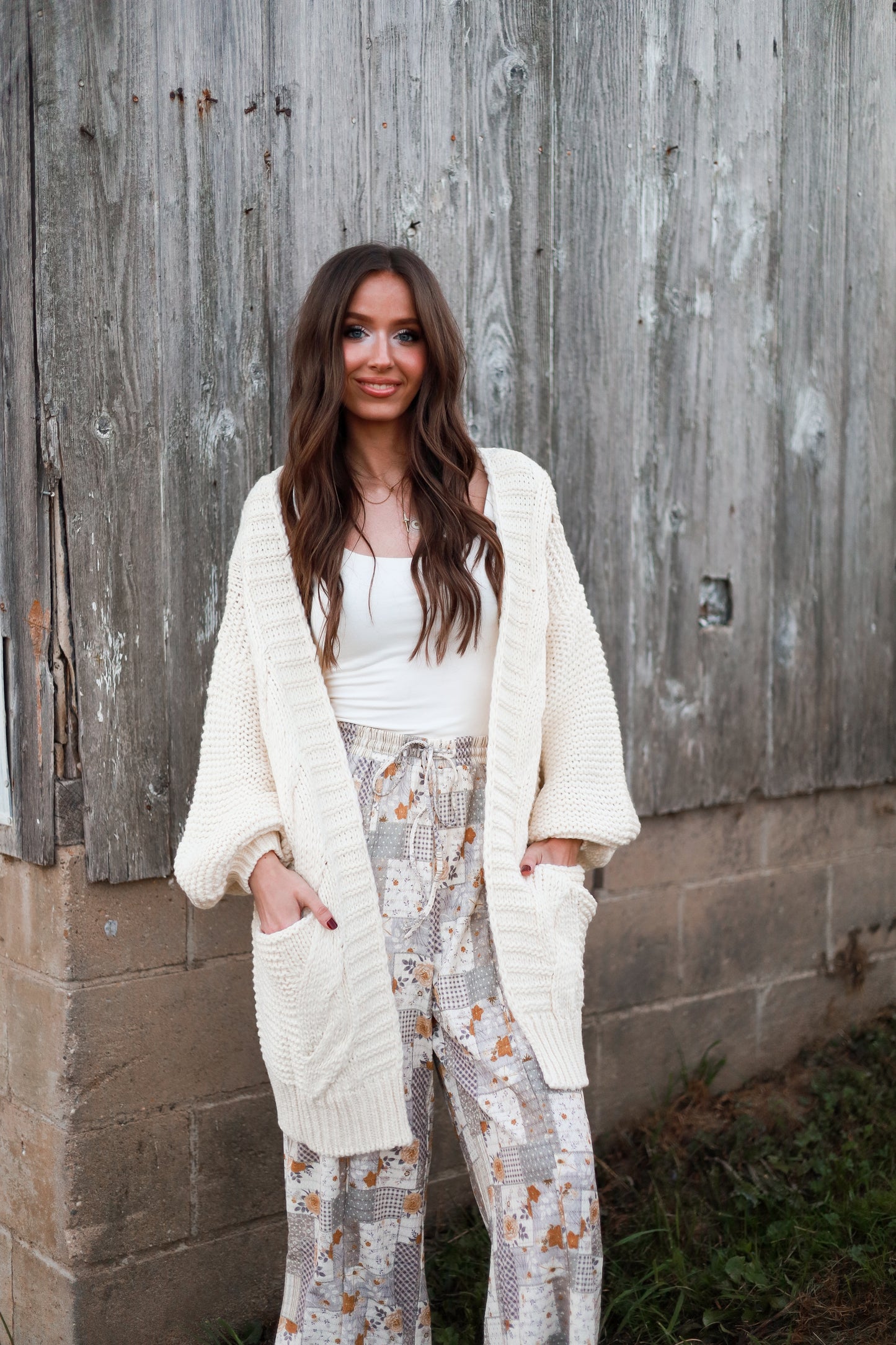 Marshmallow Cream Chunky Knit Cardigan