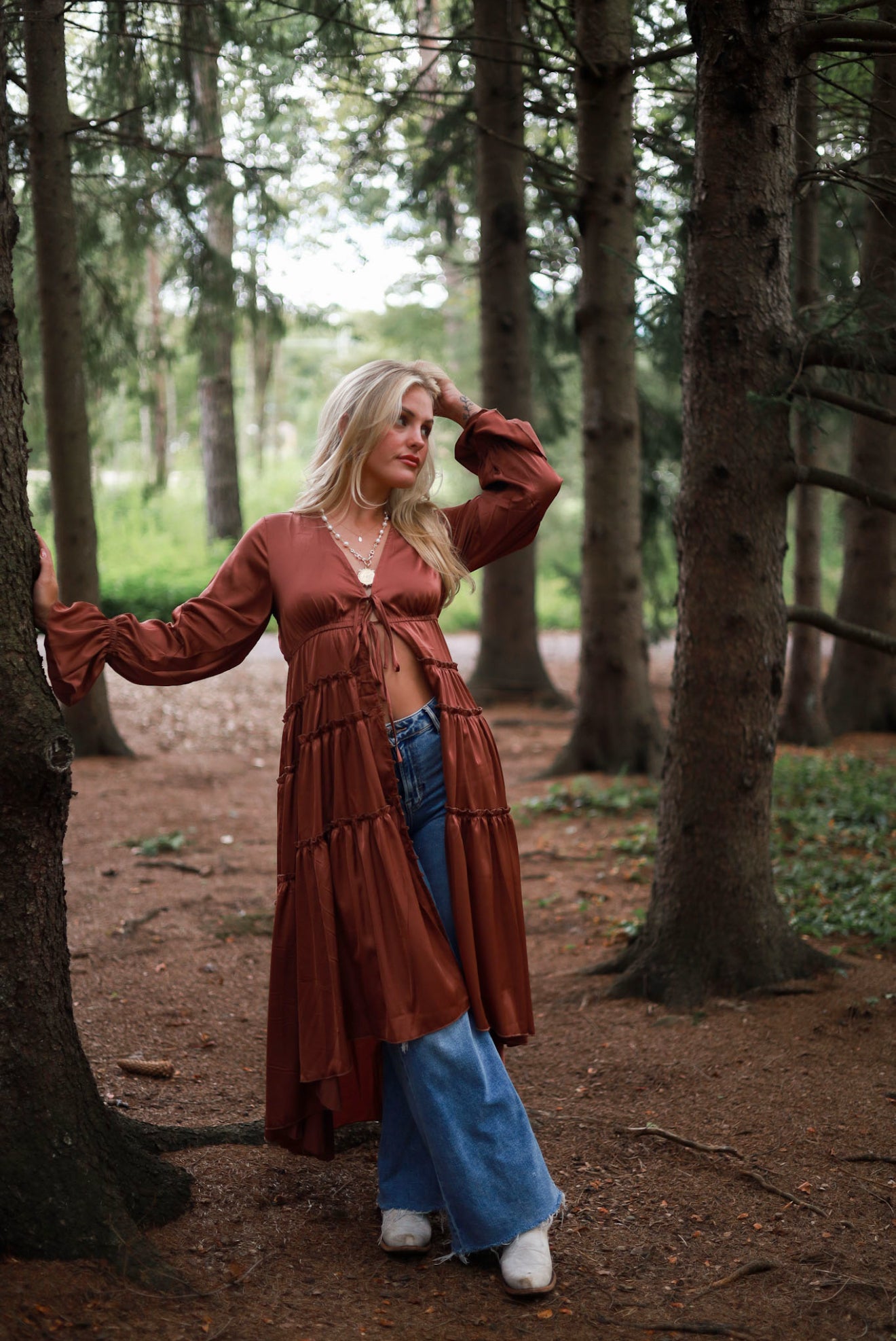 Folklore Duster Dress - Rust