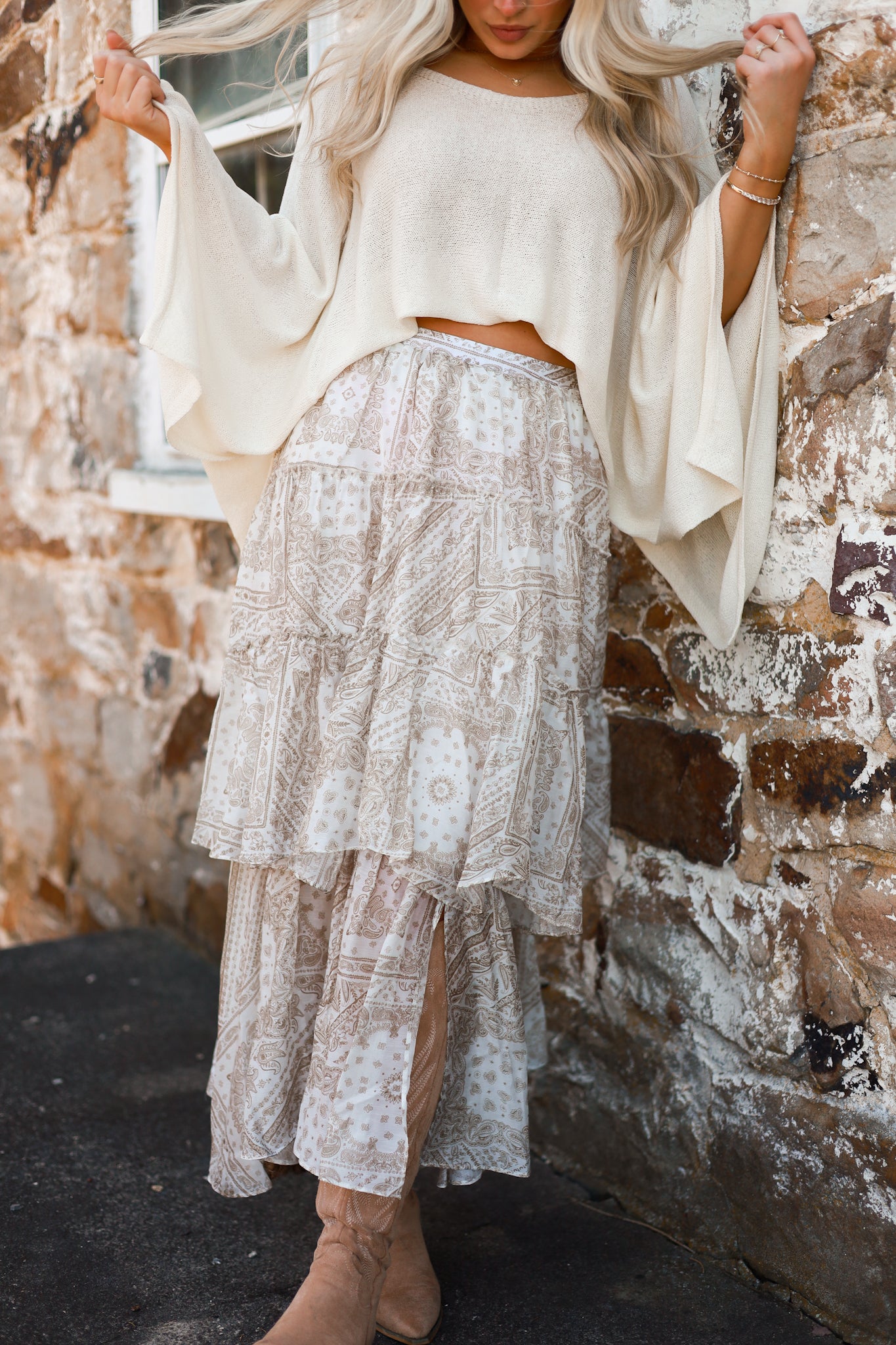 Walnut Whisper Paisley Skirt
