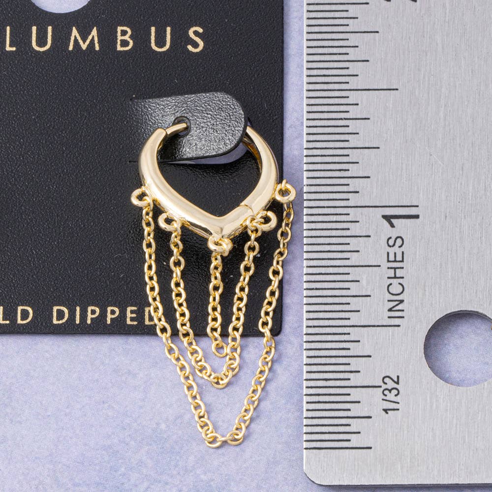 Fringe Huggie Earrings - Gold