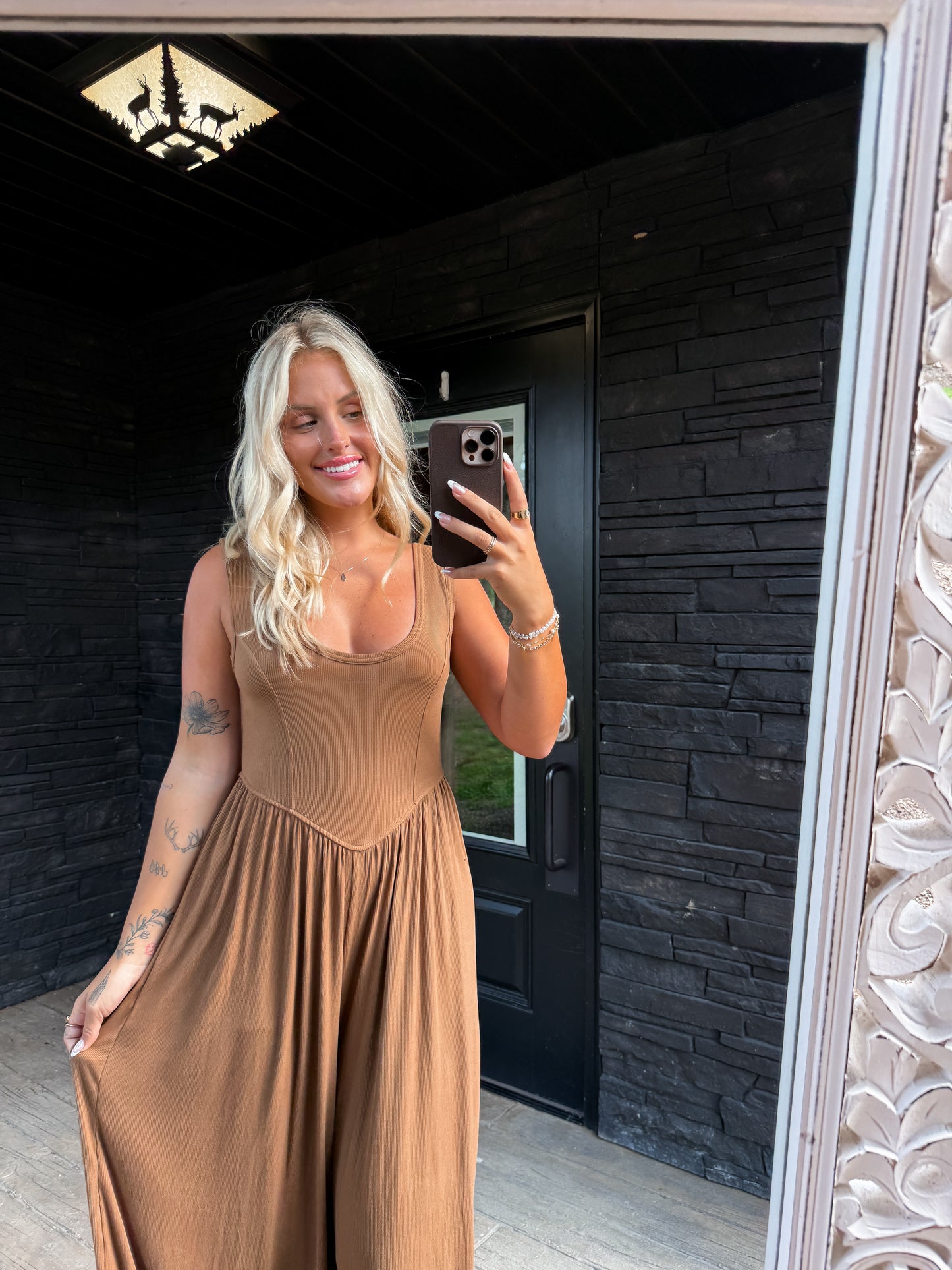 Chestnut Wide Leg Jumpsuit