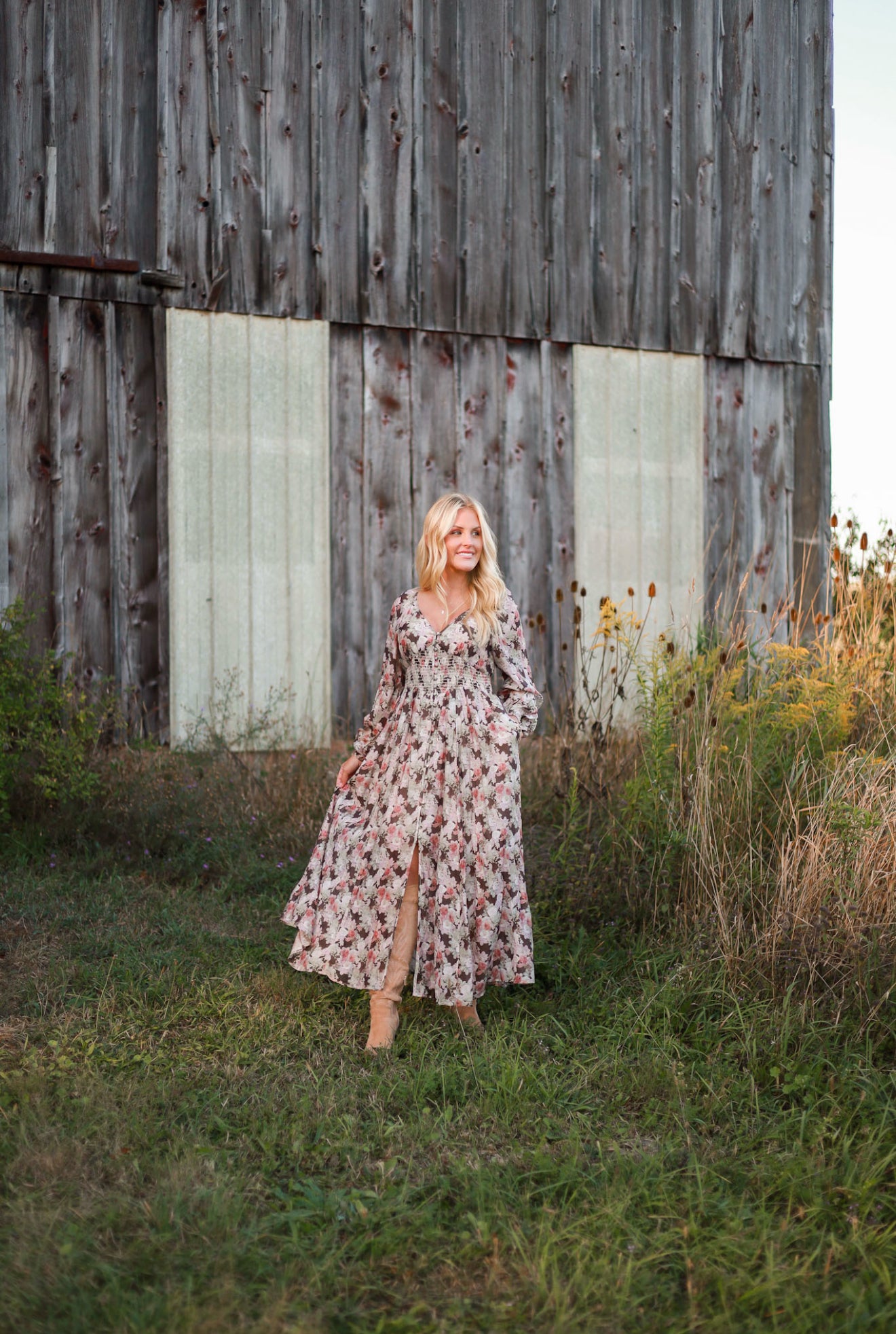 Spiced Orchard Maxi Dress - Brown
