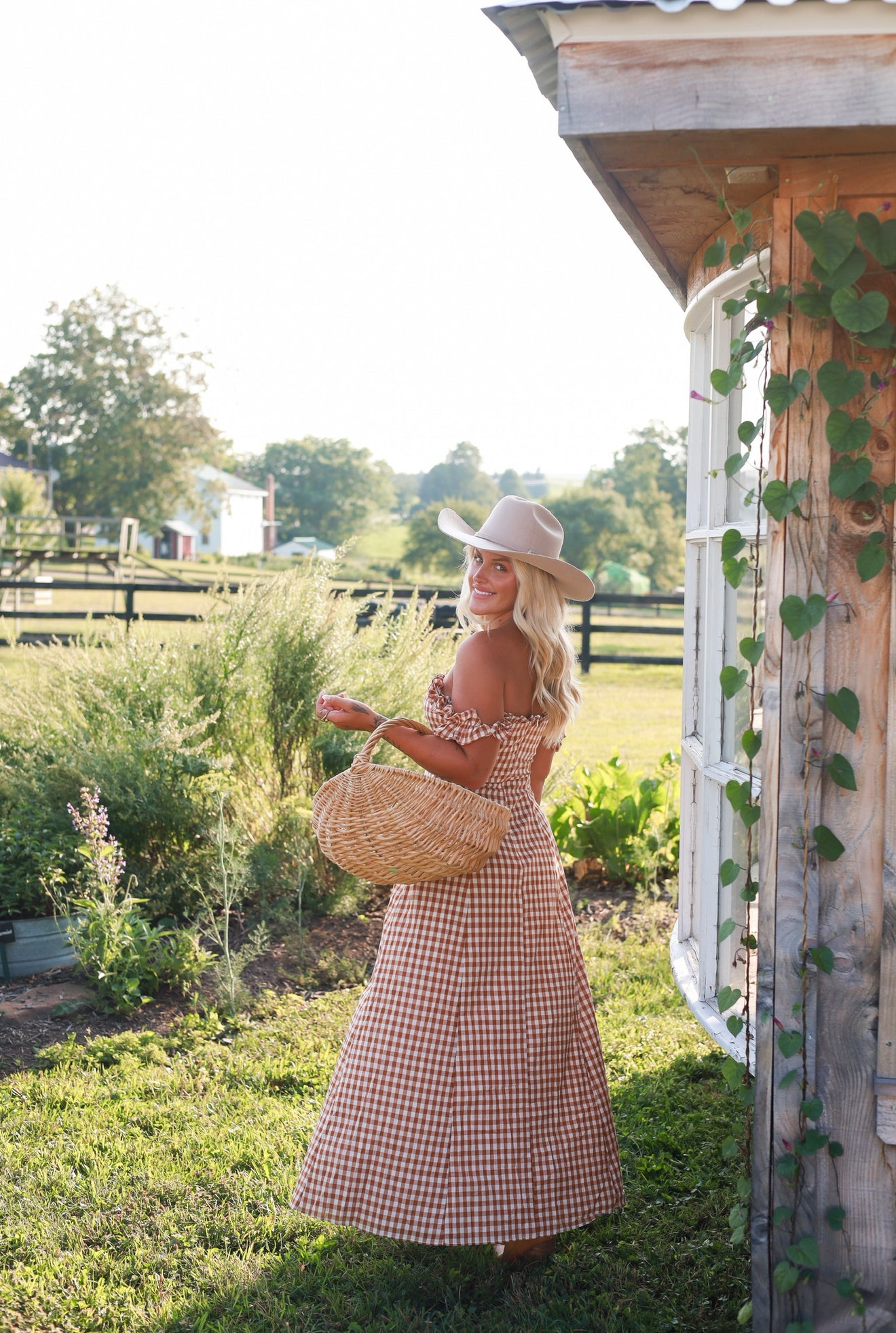 Honey Harvest Gingham Maxi