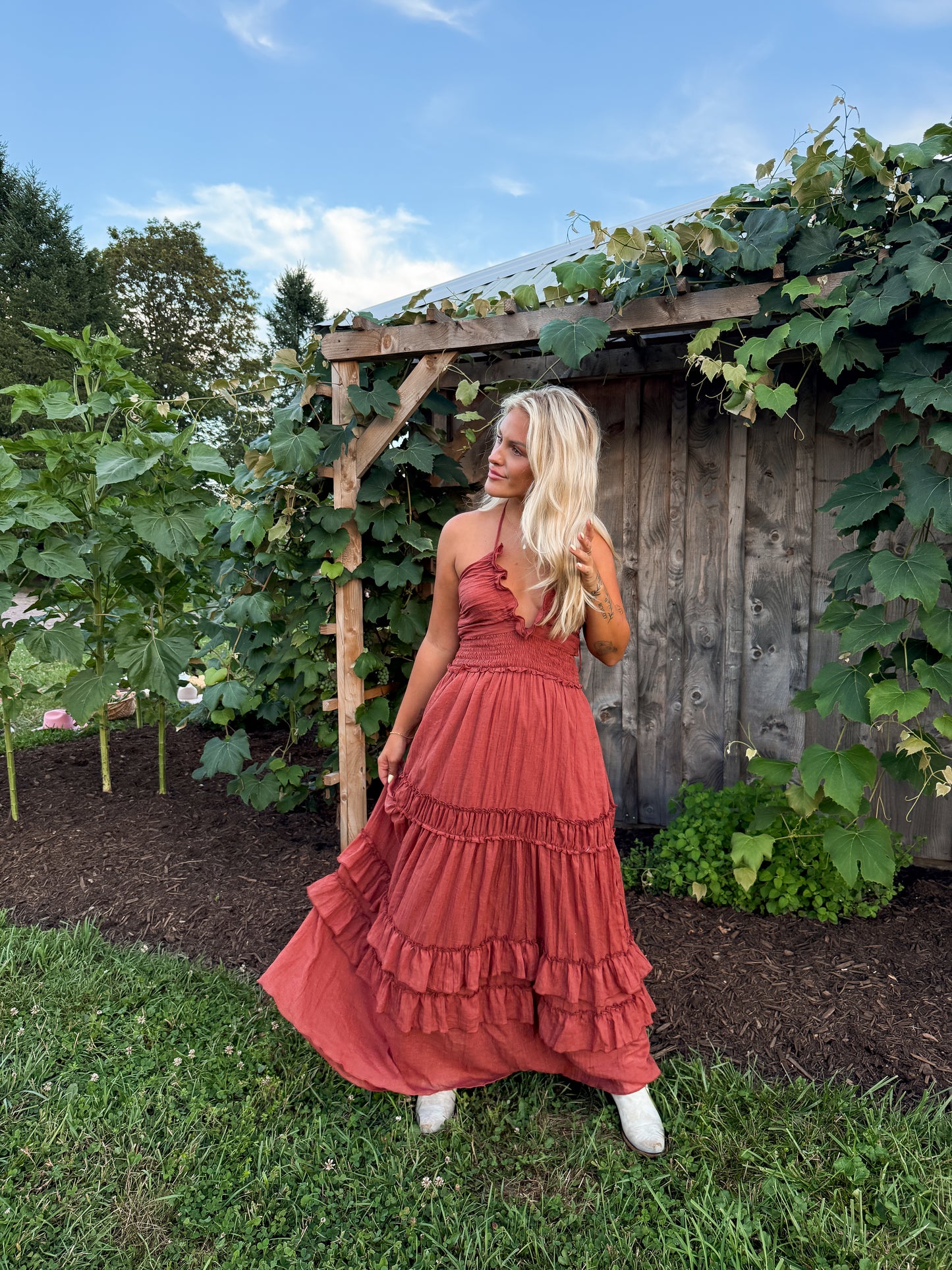 Western Shore Maxi Dress - Cider