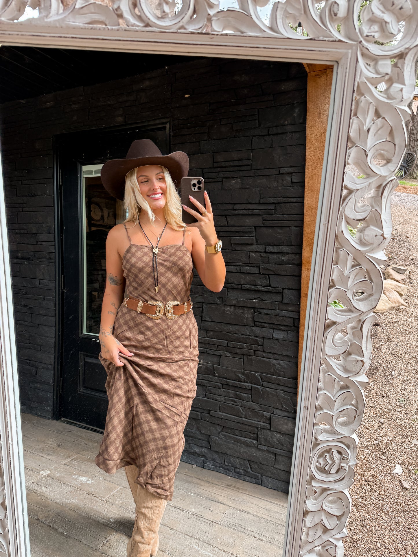Whiskey Creek Plaid Maxi Dress