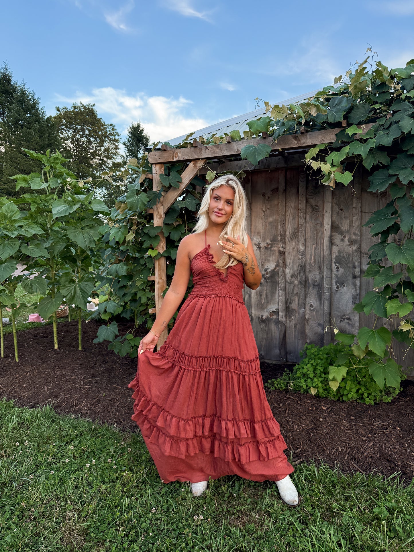 Western Shore Maxi Dress - Cider