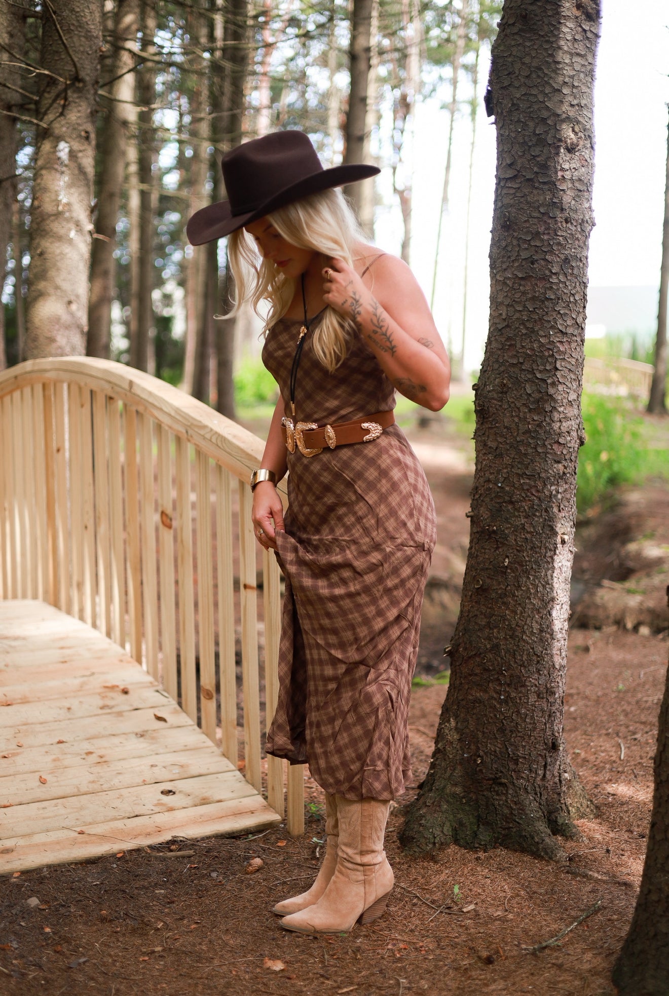 Whiskey Creek Plaid Maxi Dress