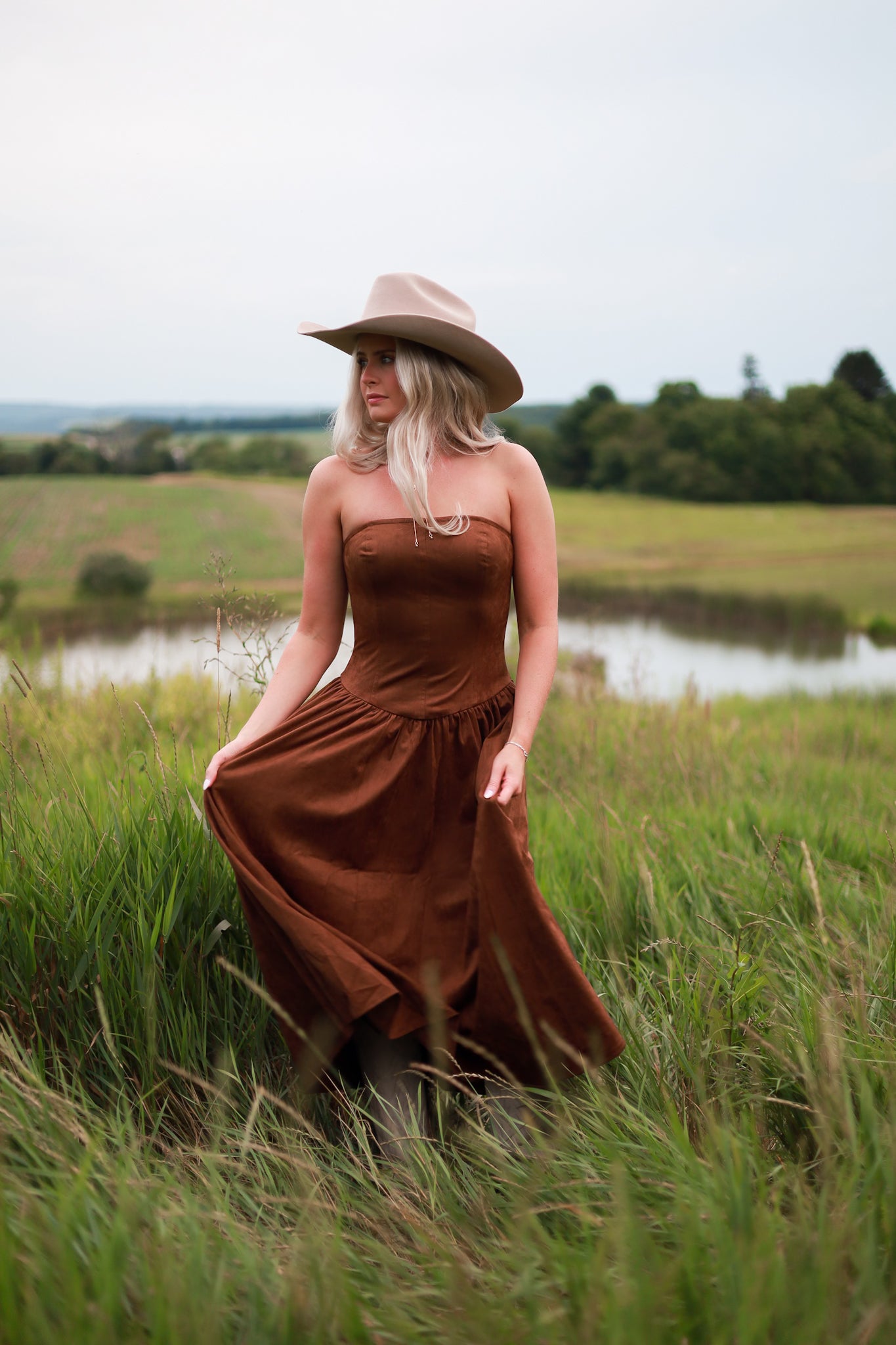 Cinnamon Fields Suede Dress
