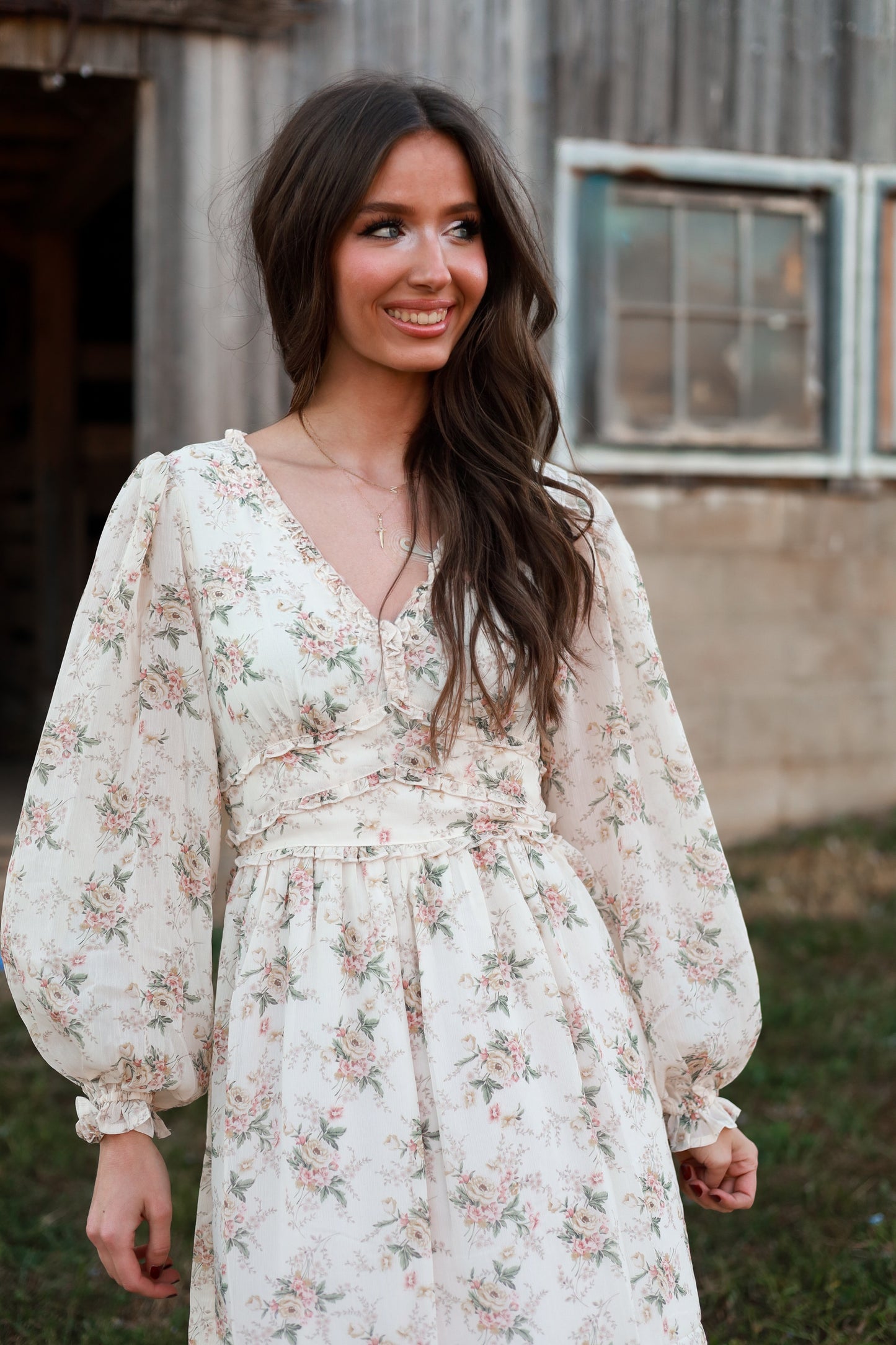 Vintage Cream Maxi Dress