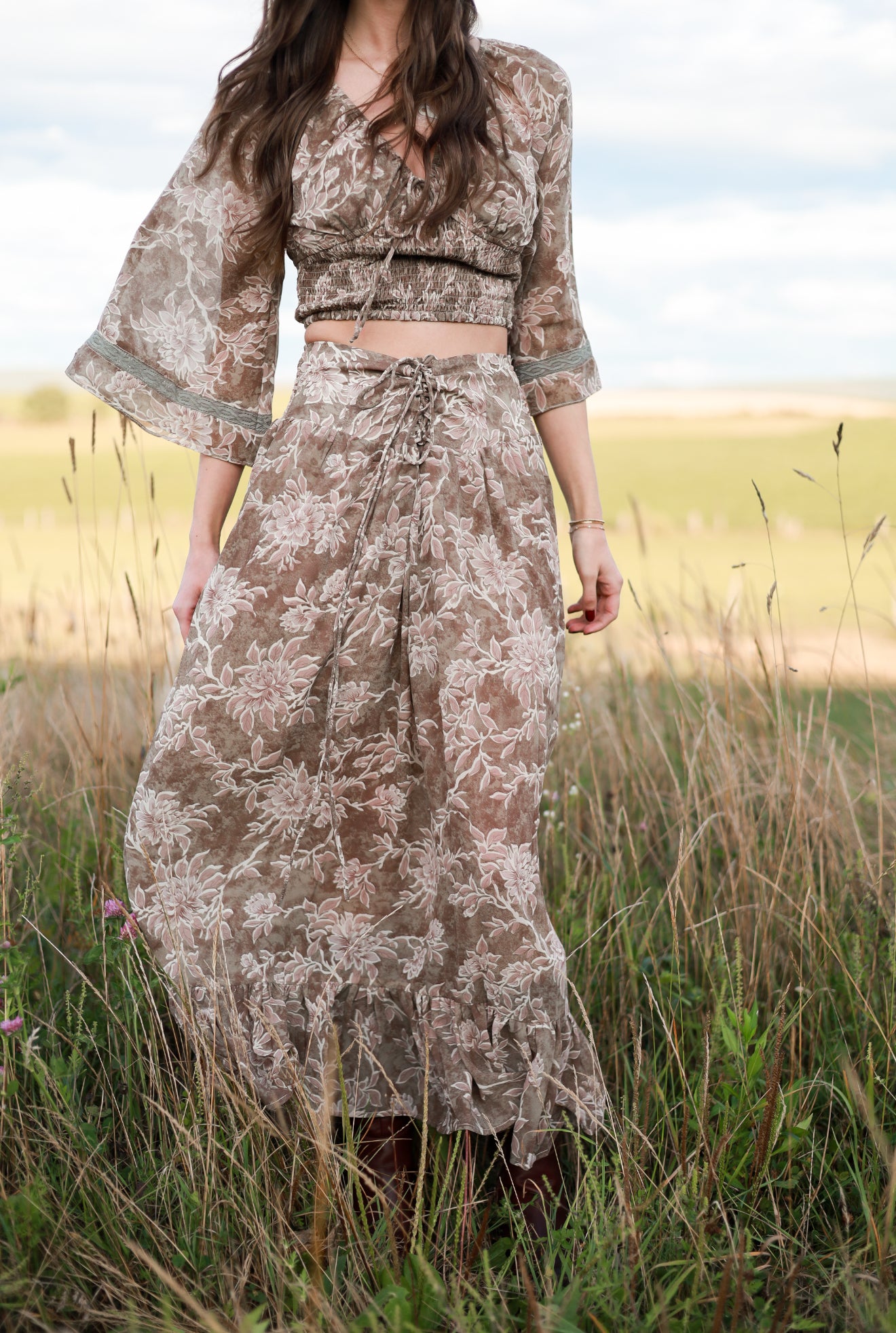 Thistlewood Drop-Waist Maxi Skirt